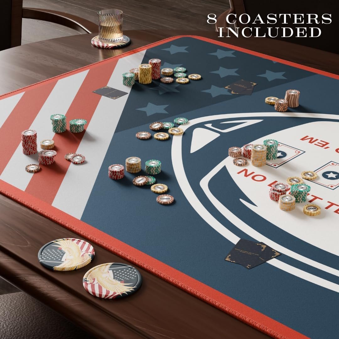 Elil Poker Mat 70"x35"– Folding Poker Table Top, Durable and Portable Poker Table Topper - Non-Slip Backing, Texas Hold'em Poker Mat for Table- Up to 10 Players, Ideal for Home Games and Tournaments — photo 2