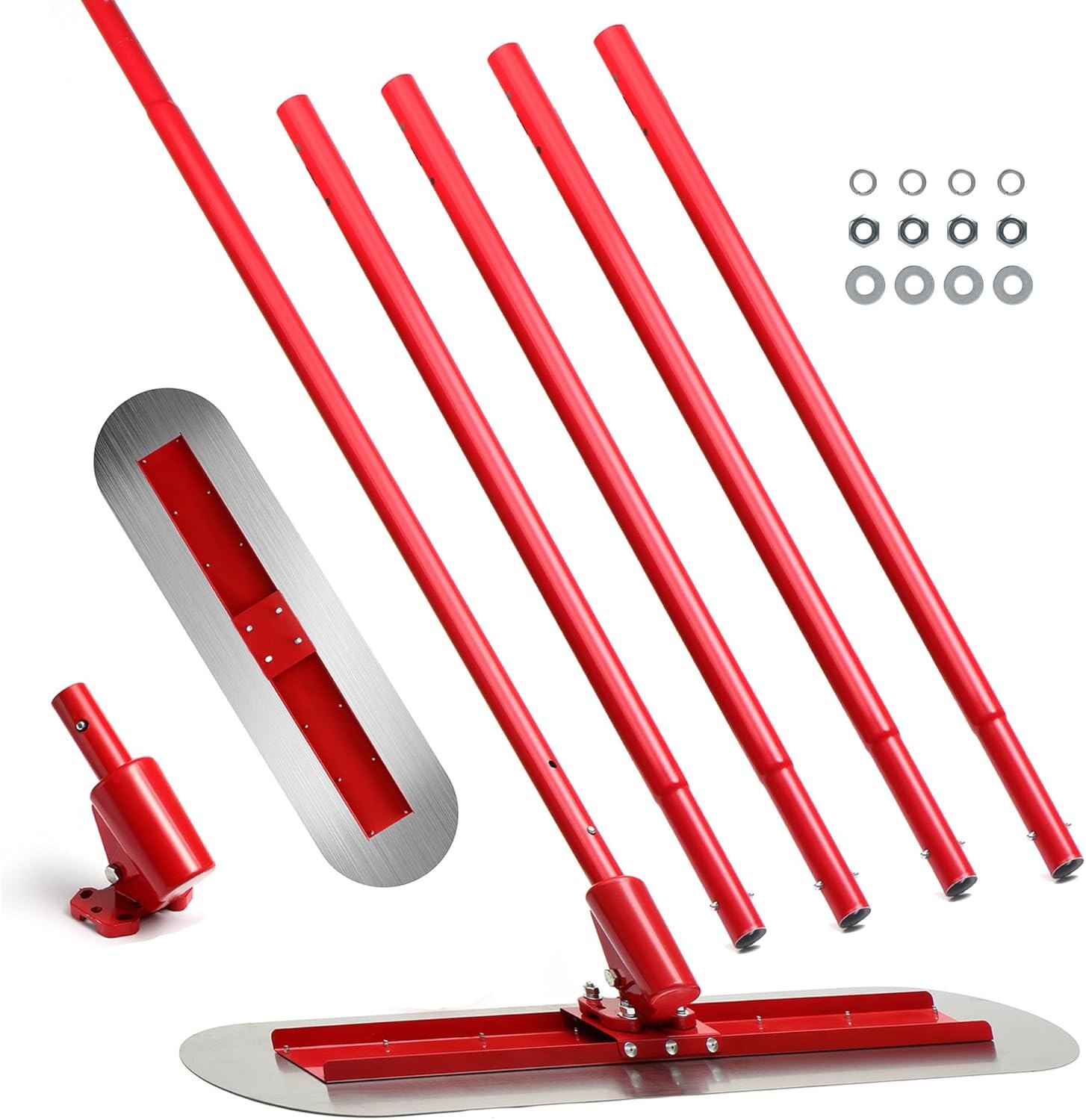 Alamanda Bull Float Aluminum Magnesium Alloy Concrete Float 48"x12",Bull Float Concrete Tool,Concrete Bull Float Kit with 4 Float Handle,Cement Tools Float Bracket Concrete Tool