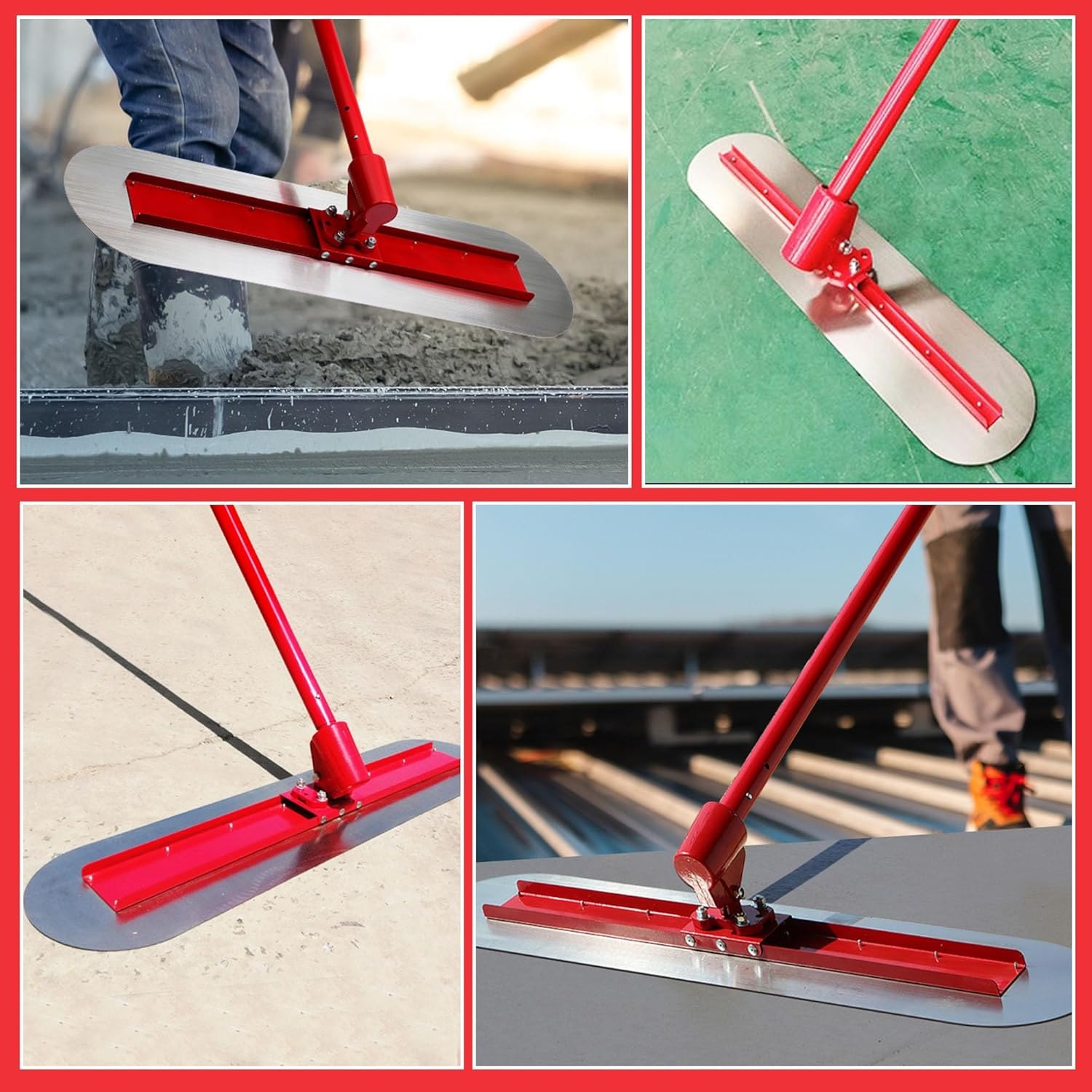 Alamanda Bull Float Aluminum Magnesium Alloy Concrete Float 48"x12",Bull Float Concrete Tool,Concrete Bull Float Kit with 4 Float Handle,Cement Tools Float Bracket Concrete Tool — photo 6