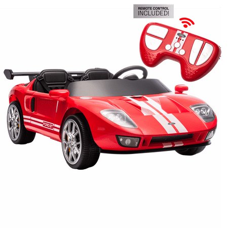 Hyper 12V Ford GT Convertible, Battery Powered Ride on Toy for Kids Ages 3+, Red, with Remote Control PM
