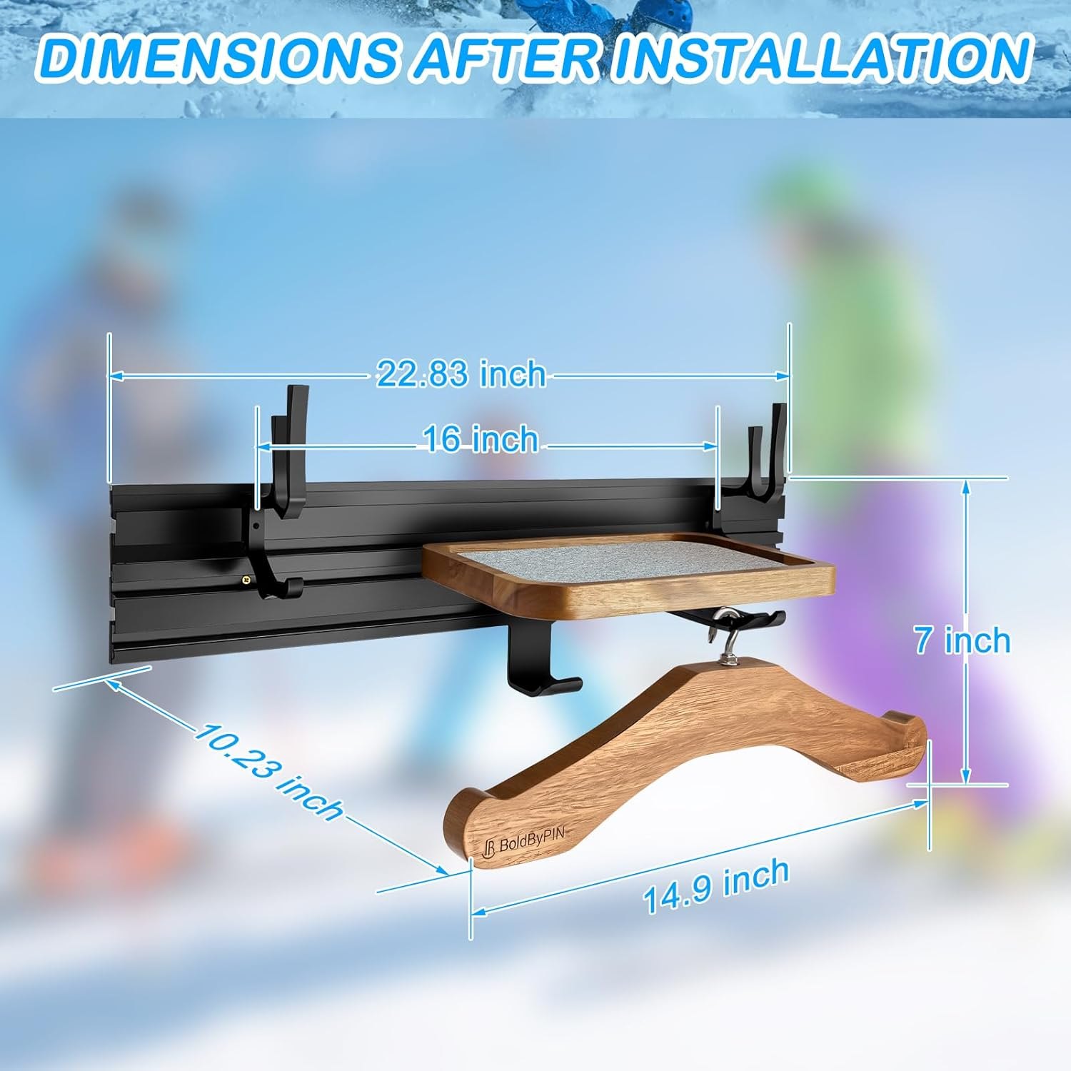 Snowboard Rack Multifunction Snowboard Wall Mount Rack for SnowBoard, Skateboard and Its Gear Storage — photo 4