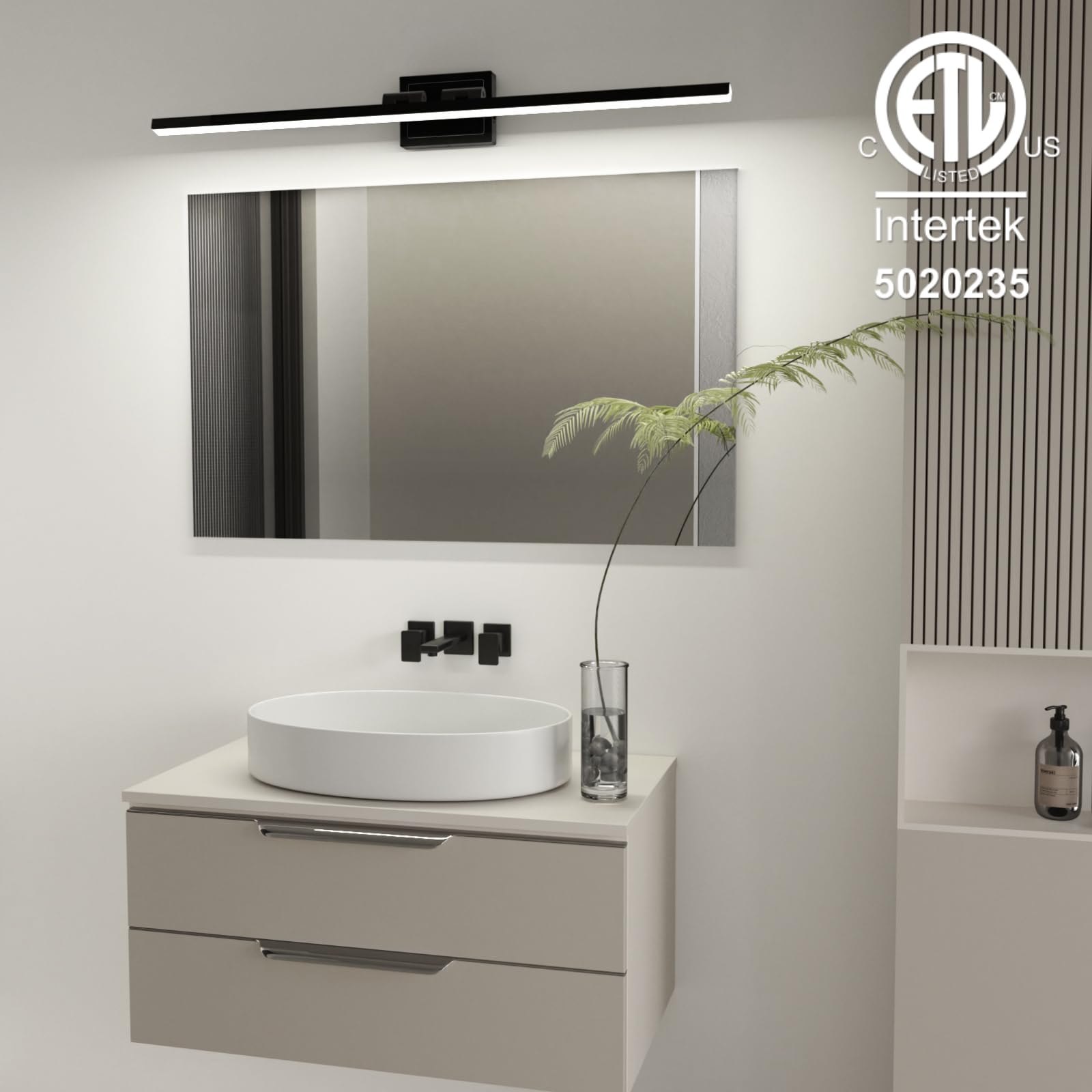 VOLISUN Modern Bathroom Vanity Light 48 inch, Rotatable, 30W Dimmable 5CCT Led Bathroom Light Fixture Over Mirror, Black Bar Vanity Light for Bathroom Mirror Cabinets-ETL Certificated — photo 5