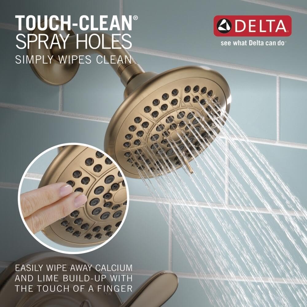 Delta Faucet Lahara 14 Series Single-Handle Shower Faucet, Shower Trim Kit with 5-Spray Touch-Clean Shower Head, Champagne Bronze T14238-CZ (Valve Not Included) — photo 4
