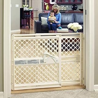 Toddleroo by North States 42” Wide Supergate Ergo Baby Gate, Made in USA: for doorways or stairways. Includes Wall Cups. Pressure or Hardware Mount. 26” - 42” Wide (26" Tall, Ivory) (B0065ADP4C) — photo 2