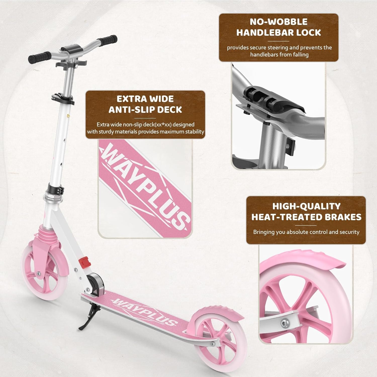 Kick Scooter for Ages 6+,Kid, Teens & Adults. Max Load 240 LBS. Foldable, Lightweight, 8IN Big Wheels for Kids, Teen and Adults, 4 Adjustable Levels. Bearing ABEC9 — photo 6
