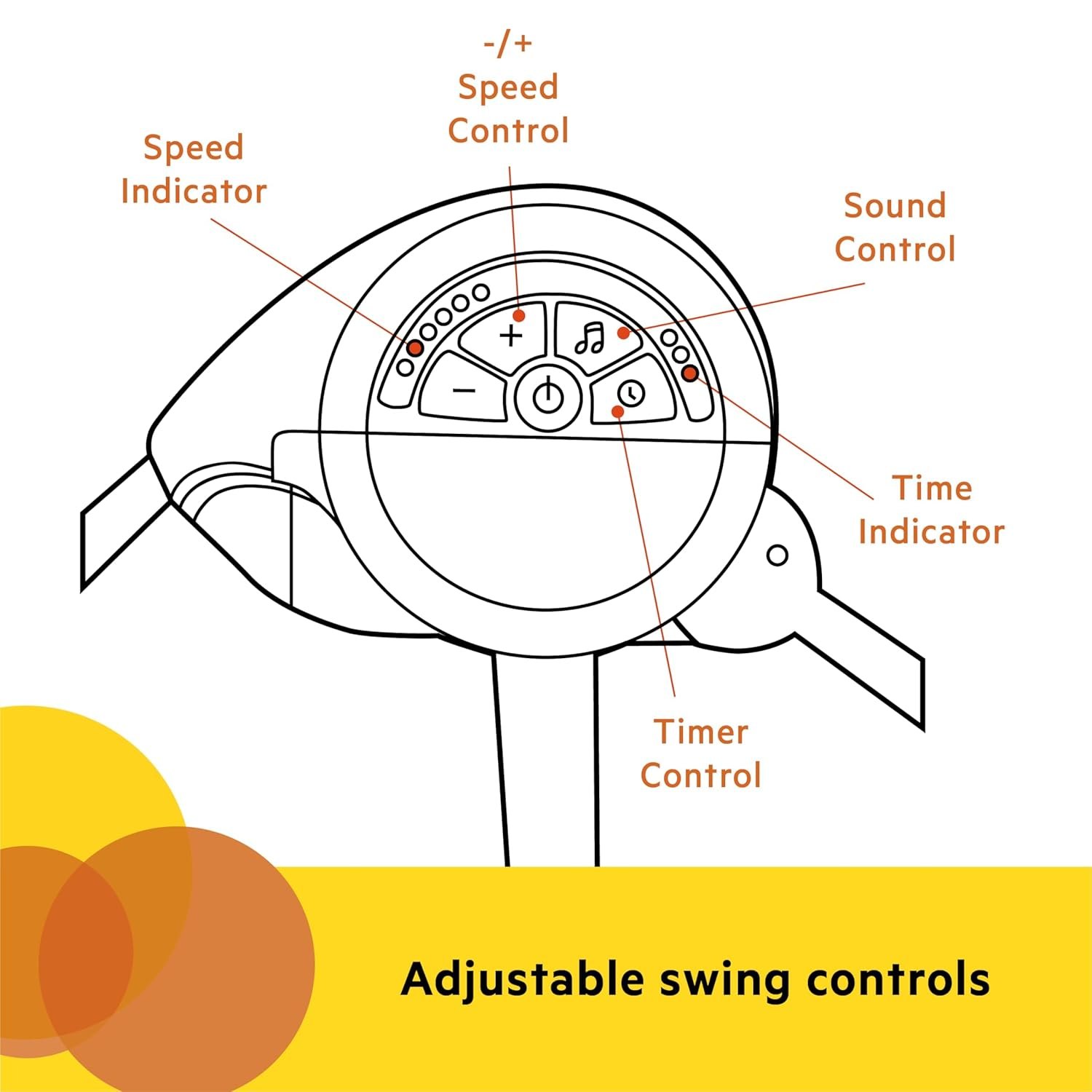 Bright Starts Portable Automatic 6-Speed Baby Swing with Adaptable Speed, Taggies, Music, Removable-Toy-Bar, 0-9 Months 6-20 lbs (Whimsical Wild) Item Location: NSH-18-22-01 — photo 3