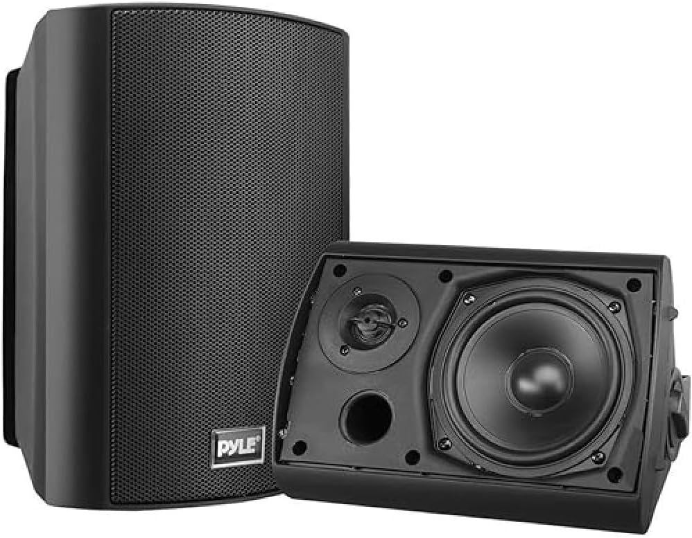 Pyle Audio Wall Mount 6.5 Inch Waterproof Bluetooth Indoor and Outdoor Speaker System Pair with Built In Digital Amplifier, Black — photo 4