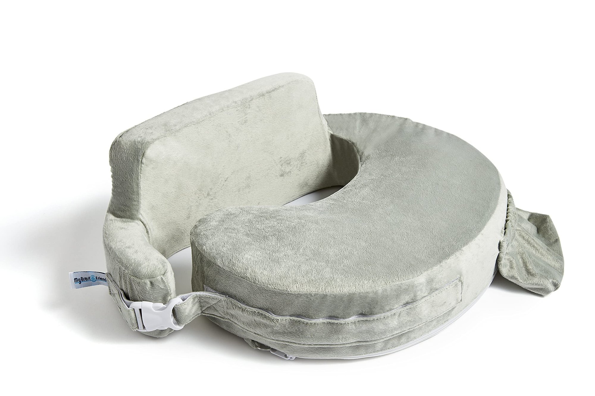 My Brest Friend Super Deluxe Nursing Pillow - Enhanced Comfort & Ergonomic Breastfeeding Pillow for Ultimate Support For Mom & Baby - Adjustable and with Handy Side Pocket, Platinum Item Location: NSH-BACKWALL-14-02