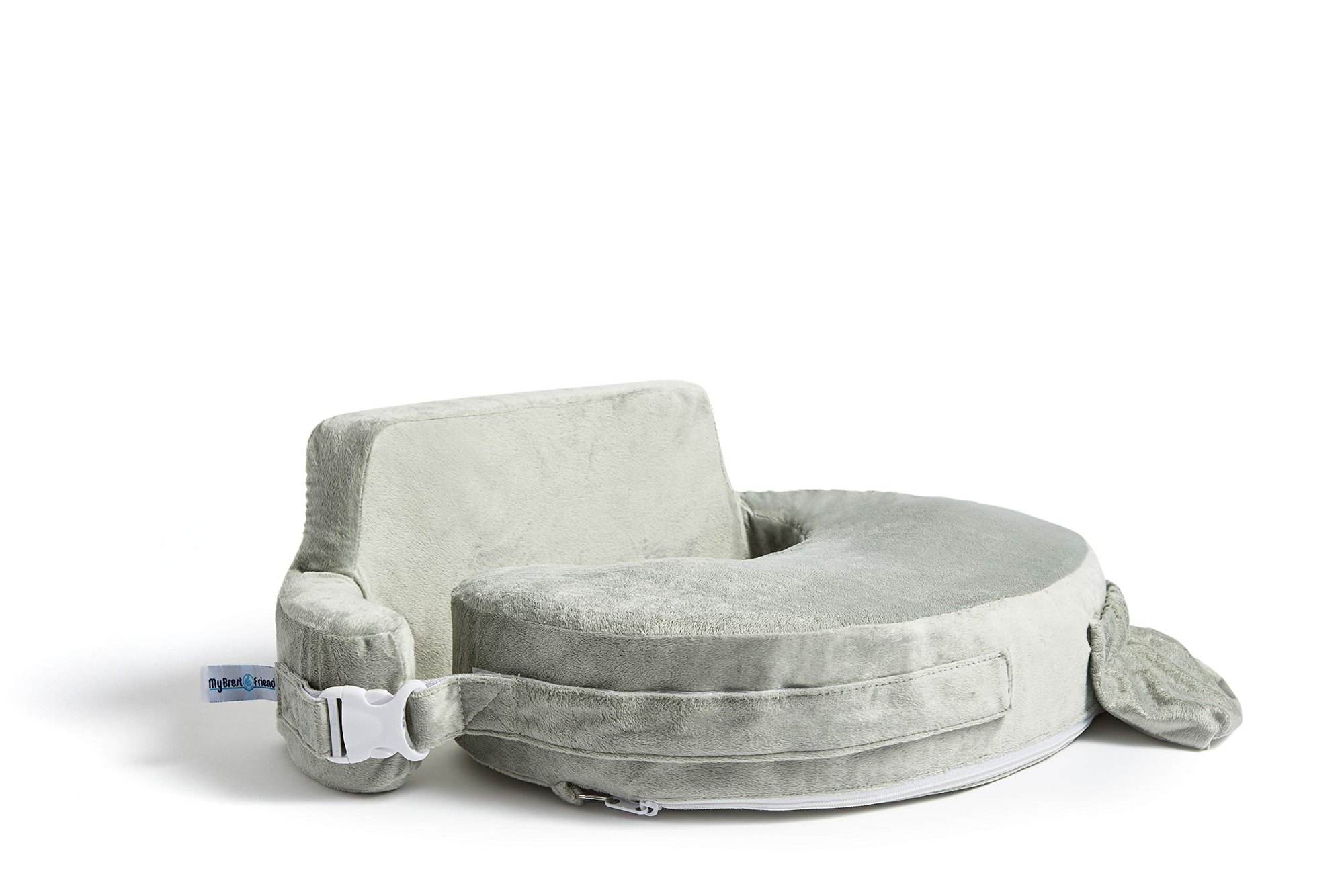 My Brest Friend Super Deluxe Nursing Pillow - Enhanced Comfort & Ergonomic Breastfeeding Pillow for Ultimate Support For Mom & Baby - Adjustable and with Handy Side Pocket, Platinum Item Location: NSH-BACKWALL-14-02 — photo 4