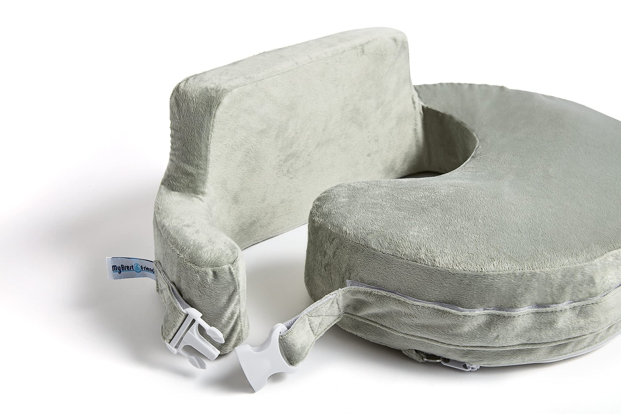 My Brest Friend Super Deluxe Nursing Pillow - Enhanced Comfort & Ergonomic Breastfeeding Pillow for Ultimate Support For Mom & Baby - Adjustable and with Handy Side Pocket, Platinum Item Location: NSH-BACKWALL-14-02 — photo 6