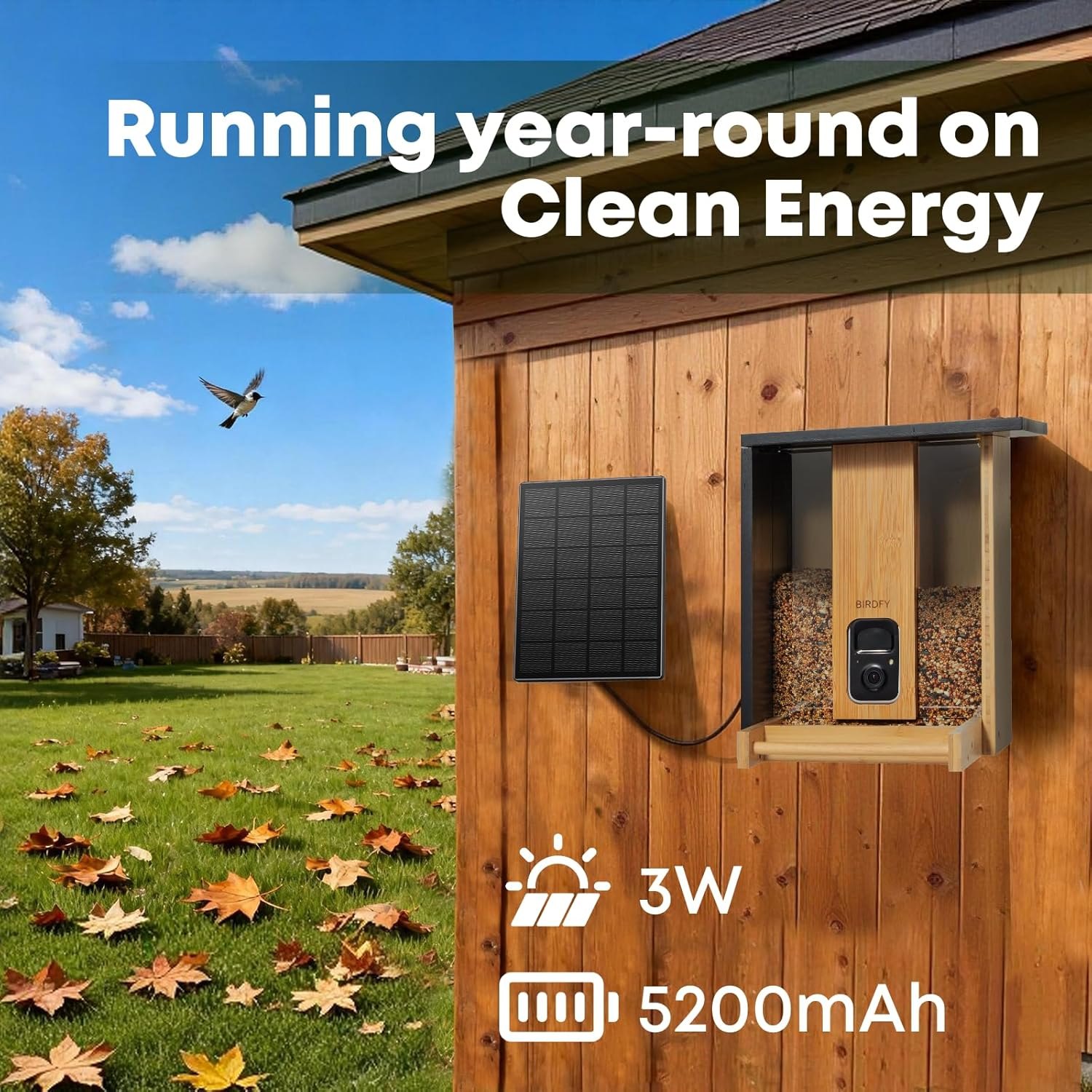 NETVUE by Birdfy Smart Bird Feeder with Camera Solar Powered, Permanent AI Identify 6000+ Bird Species & Motion Detection, Renewable Upgraded Bamboo Wood, Ideal Gift AI Permanent Service Already Checked Out — photo 3