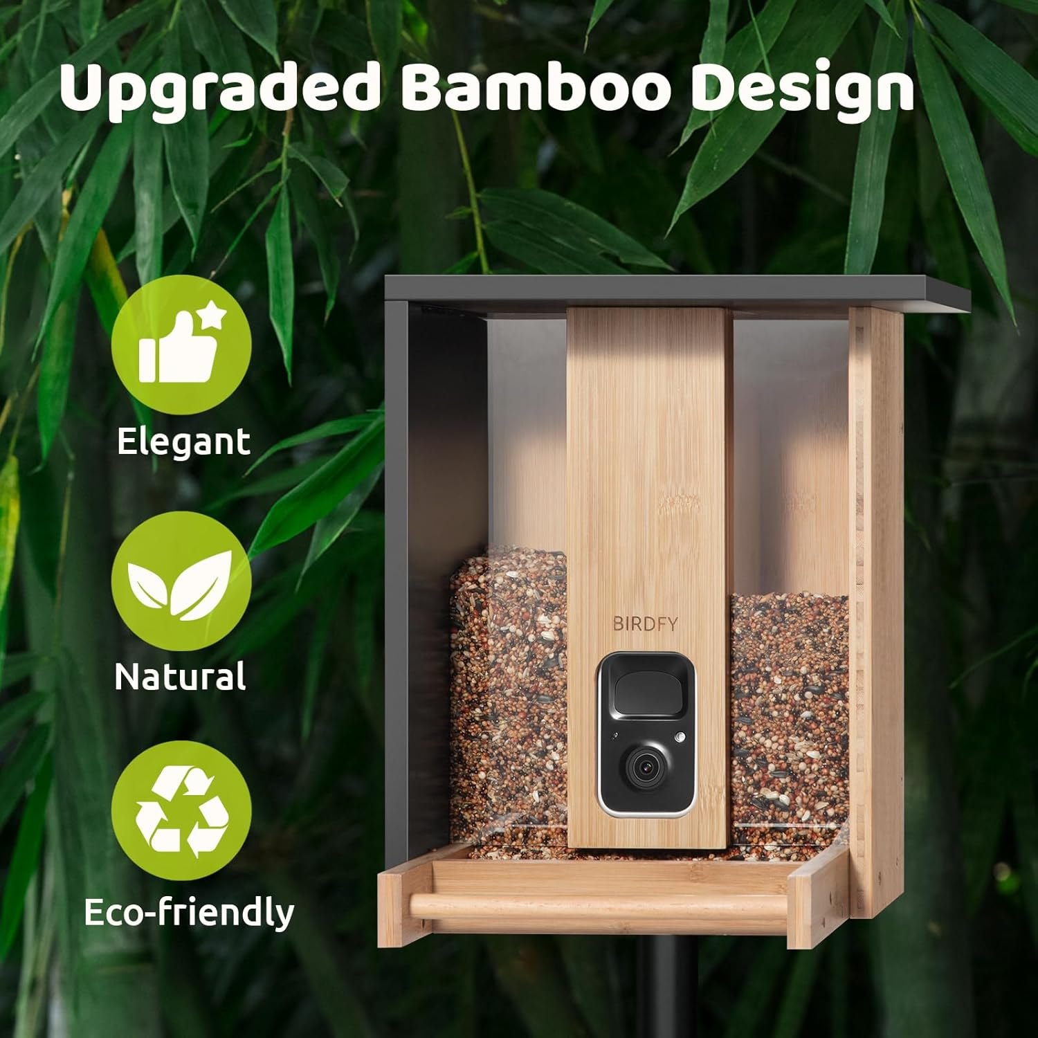 NETVUE by Birdfy Smart Bird Feeder with Camera Solar Powered, Permanent AI Identify 6000+ Bird Species & Motion Detection, Renewable Upgraded Bamboo Wood, Ideal Gift AI Permanent Service Already Checked Out — photo 11