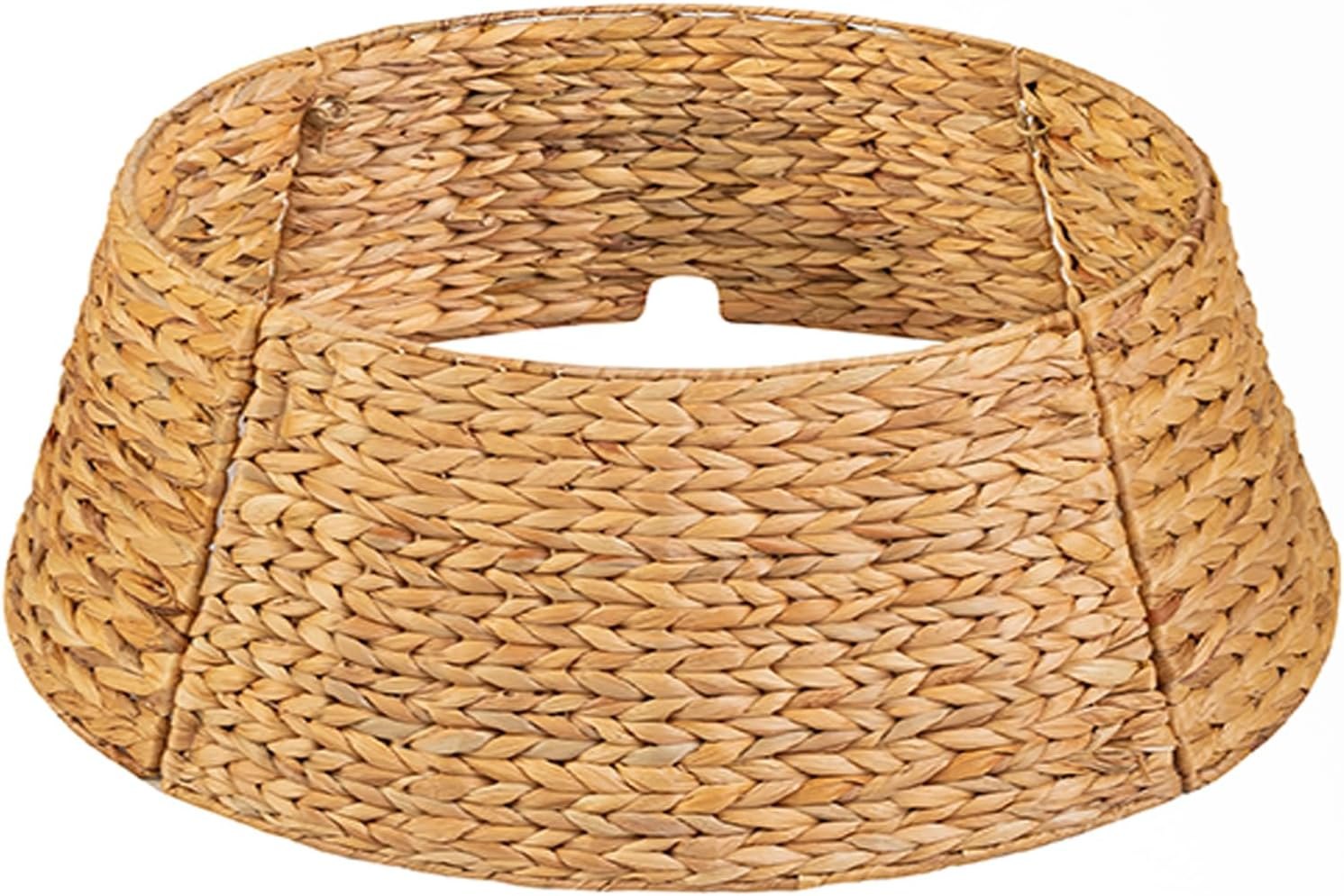 KOLWOVEN 42in Christmas Tree Collar, Christmas Tree Ring Adjustable Water Hyacinth Skirt, Christmas Tree Skirt for Decoration, Base Protection from Pets (Water Hyacinth) Natural Already Checked Out