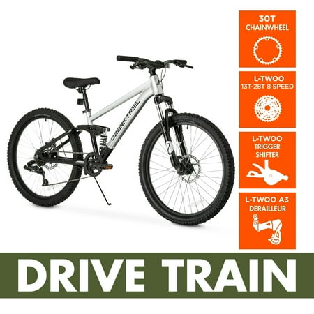 Ozark Trail 24" FS.1 Epictrail Full Suspension Mountain Bike, For Teens and Adults, Heights between 4'6"-5'6", Silver PM — photo 3