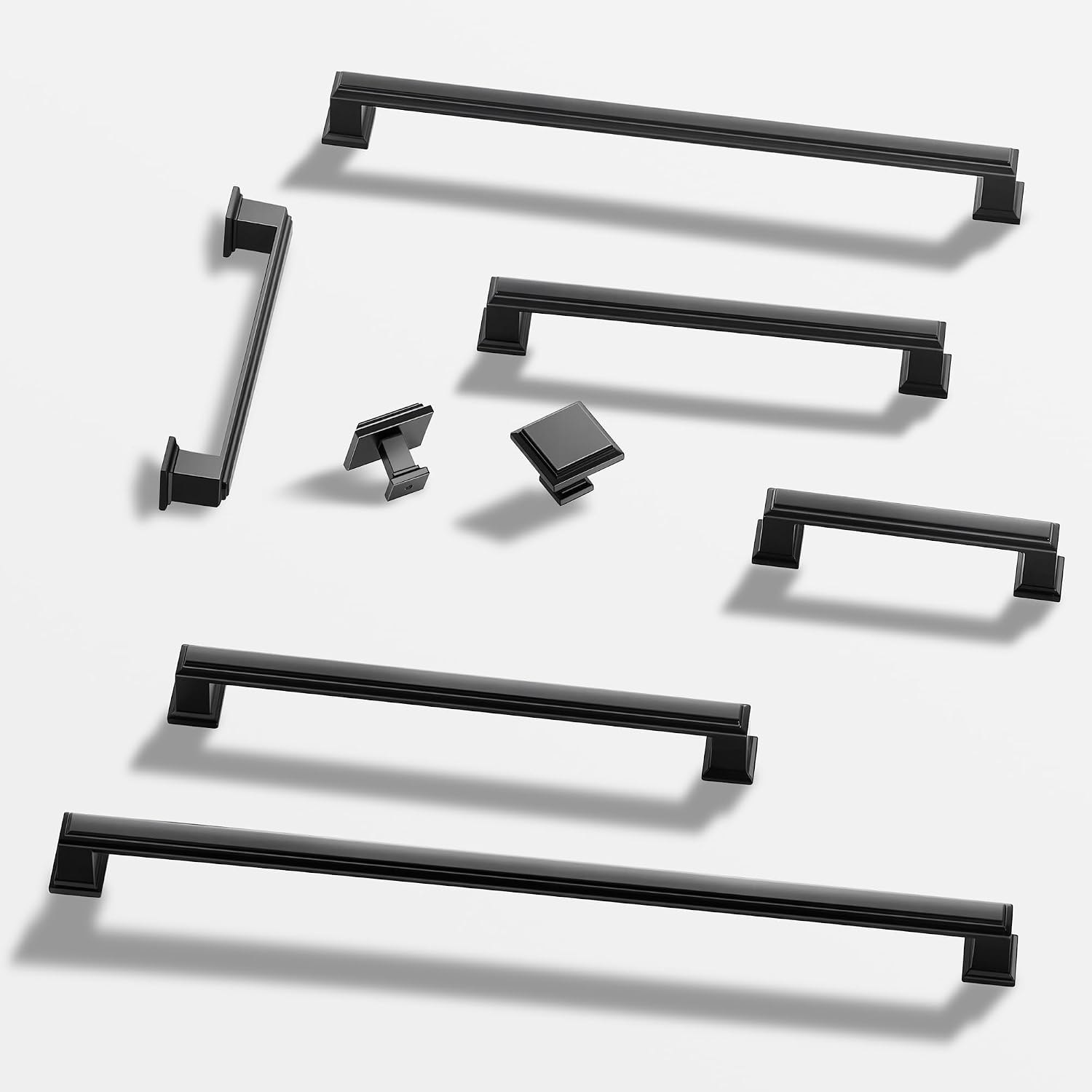 Lardmon 10 Pack 12.6 Inch(320mm) Hole Center Matte Black Modern Cabinet Pulls Kitchen Cabinet Handles Kitchen Cabinet Hardware Timeless Drawer Pulls for Dresser Cupboard Wardrobe, M- Black(12.6x10) 12.6 Inch Hole Center Matte Black 10 PM