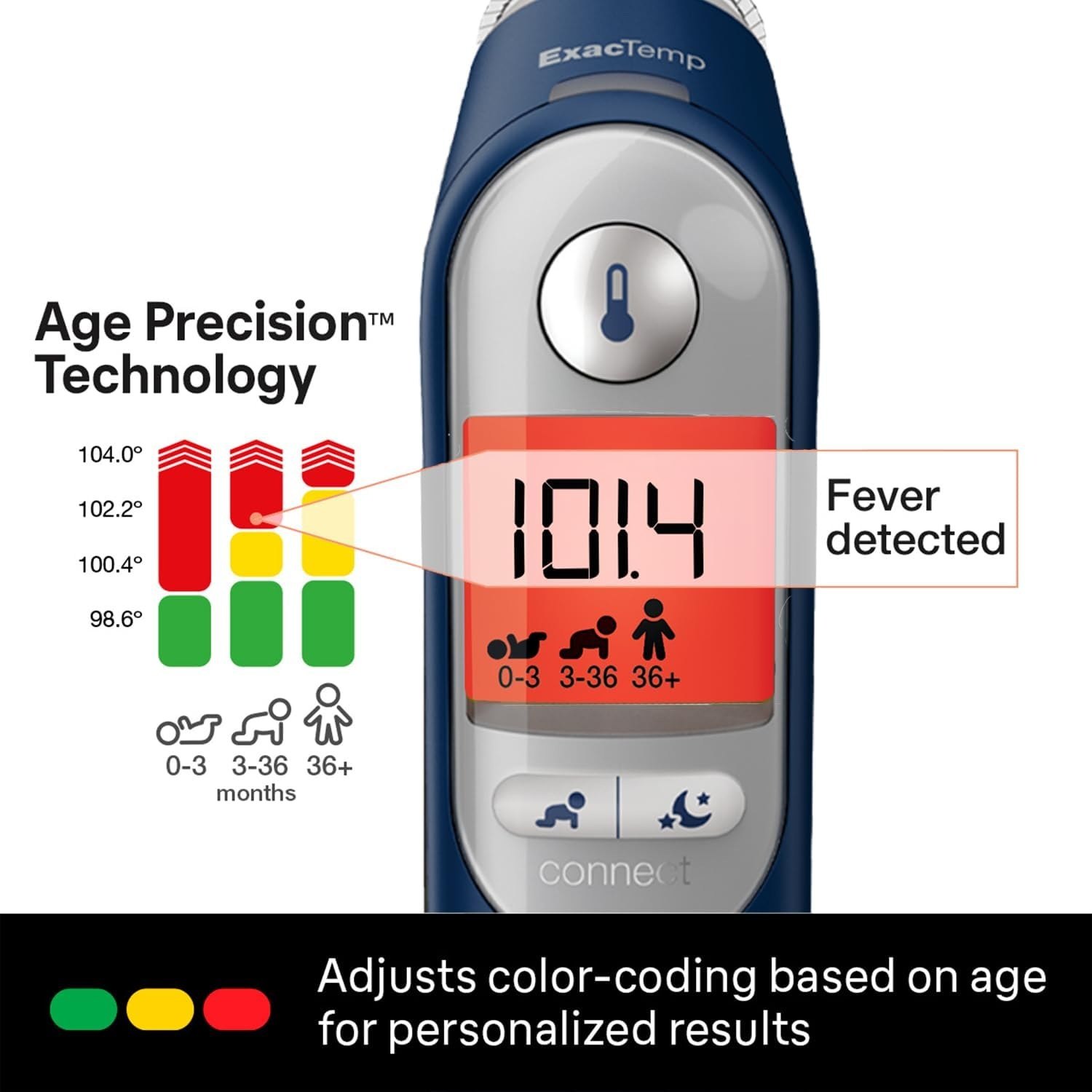 Braun ThermoScan 7+ Connect Digital Ear Thermometer for Kids - Family Care App Compatible, Age Precision Technology, Color-Coded Display, No. 1 Brand Recommended by Pediatricians Blue Pack of PM — photo 5