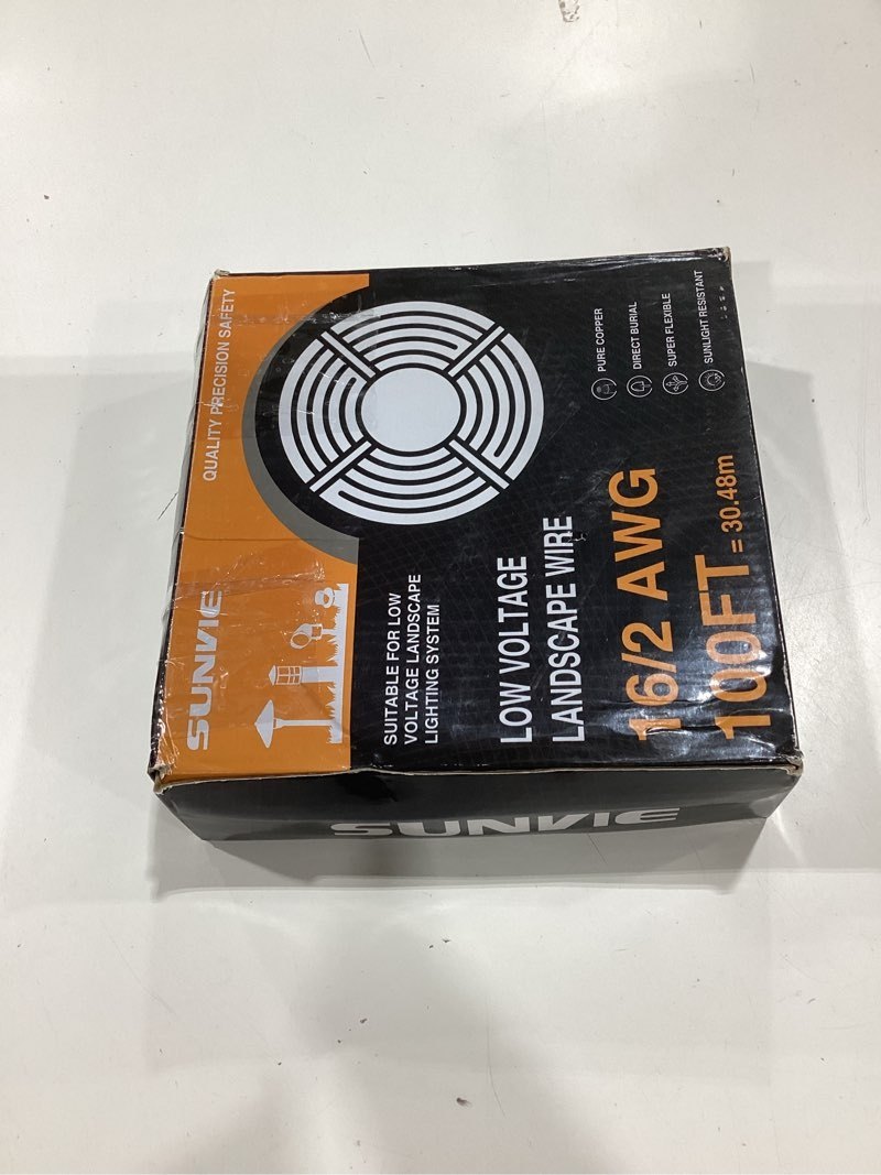 SUNVIE 100FT 16/2 Low Voltage Landscape Wire, 16 Gauge Low Voltage Stranded Copper Wire, 16 AWG 2 Conductor Electric Wire Direct Burial Lamp Wire for Landscape Lighting Wire, ETL Listed, Black 16-Gauge 100 Feet PM — photo 4