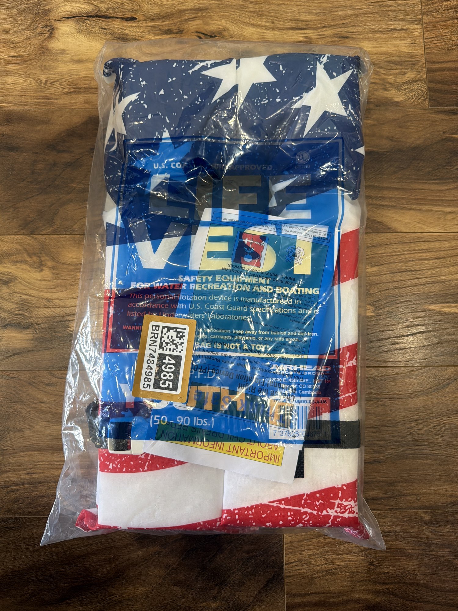 Airhead Youth 50-90lbs Type II Keyhole Life Vest Stars & Stripes PM — photo 2