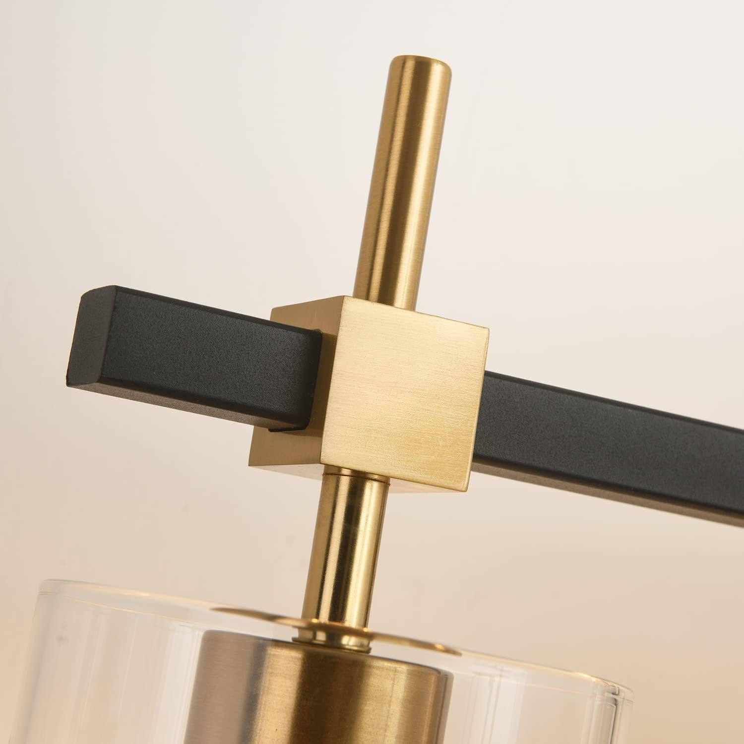 SOLFART Vintage Vanity Lights Bathroom Light Fixture Over Mirror for Bath Glass Shade Light Black and Brass Modern Style 3 Lights Black& Golden 3 Lights Item Location: NSH-13-09-03 — photo 3