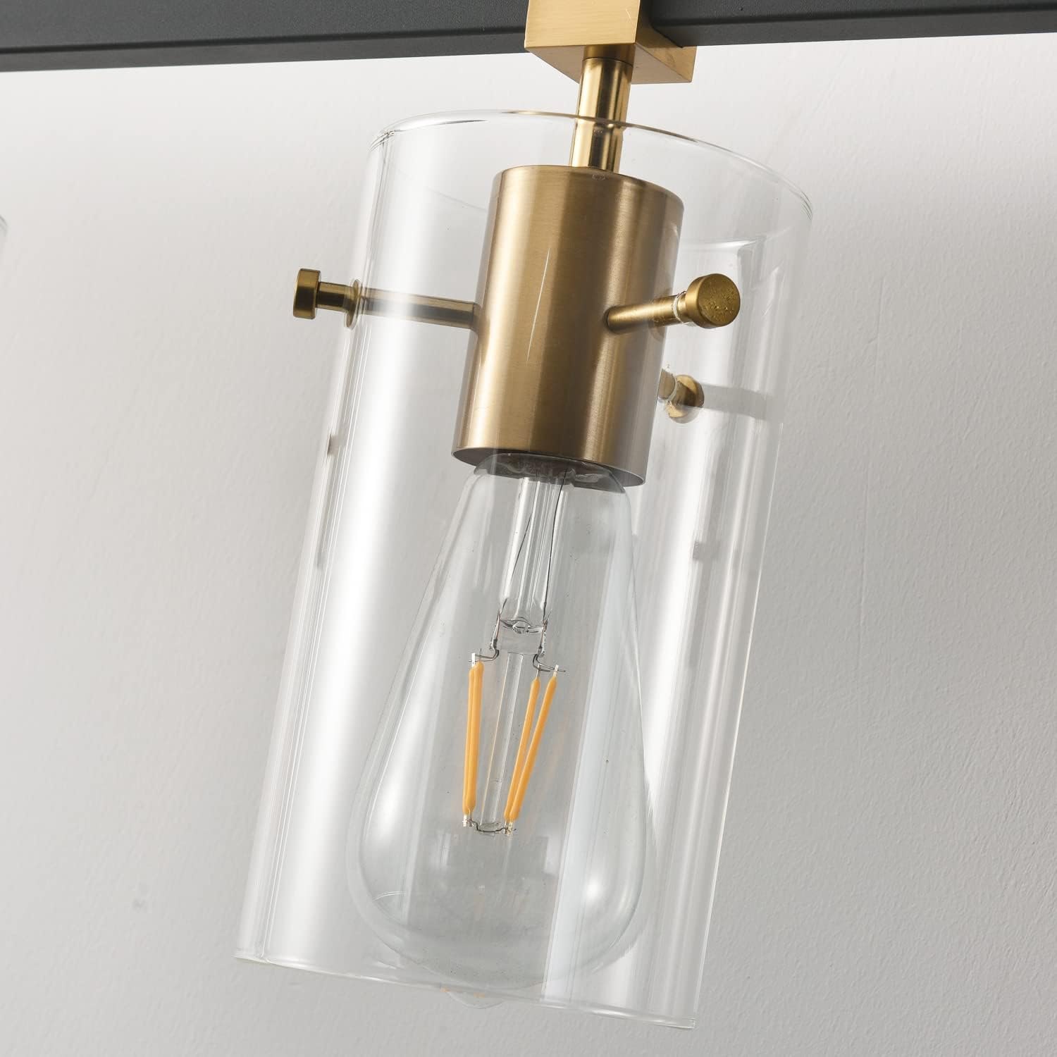 SOLFART Vintage Vanity Lights Bathroom Light Fixture Over Mirror for Bath Glass Shade Light Black and Brass Modern Style 3 Lights Black& Golden 3 Lights Item Location: NSH-13-09-03 — photo 4