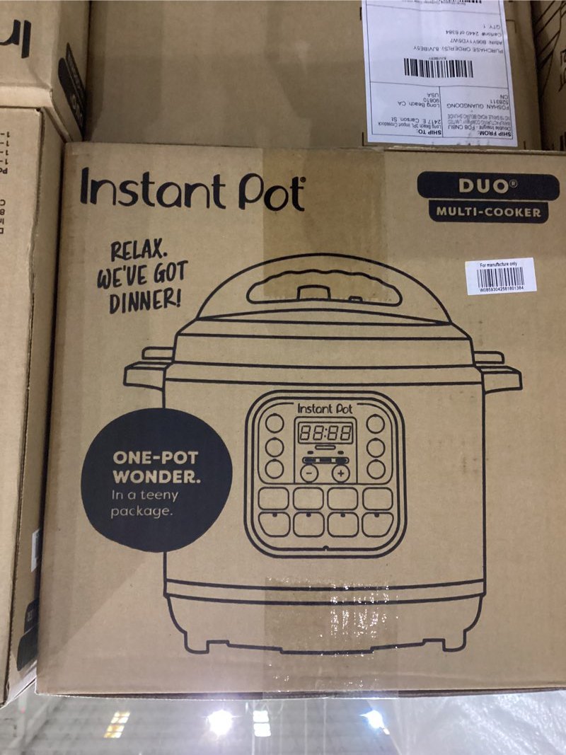 Instant Pot Duo 7-in-1 Mini Electric Pressure Cooker, Slow Rice Cooker, Steamer, Sauté, Yogurt Maker, Warmer & Sterilizer, Includes Free App with over 1900 Recipes, Stainless Steel, 3 Quart Item Location: NSH-14-29-03 — photo 7