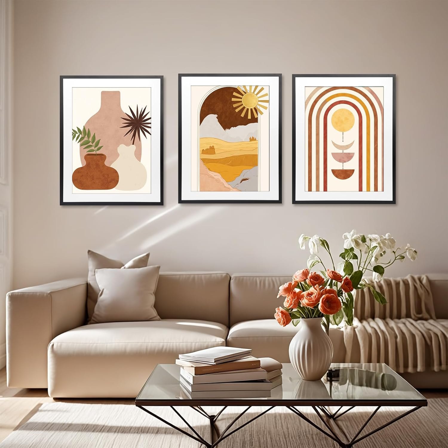Giftgarden 18x24 Poster Frame with Mat Set of 4, 22x28 Frame Matted to 18x24 Picture for Wall Hanging, Black 22x28 Black — photo 4