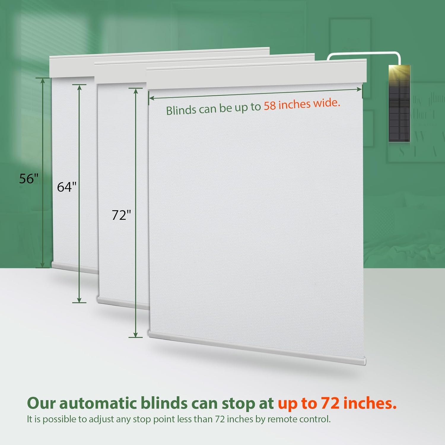 Motorized Blinds with Remote, Blackout Cooling Automatic Shades with Solar Panel Cordless Smart Blinds for Windows, Custom Electric Blinds Horizontal Roller Shades,White,36" W X 72" H Ra-white-rechargeable 36"W x 72"H — photo 4