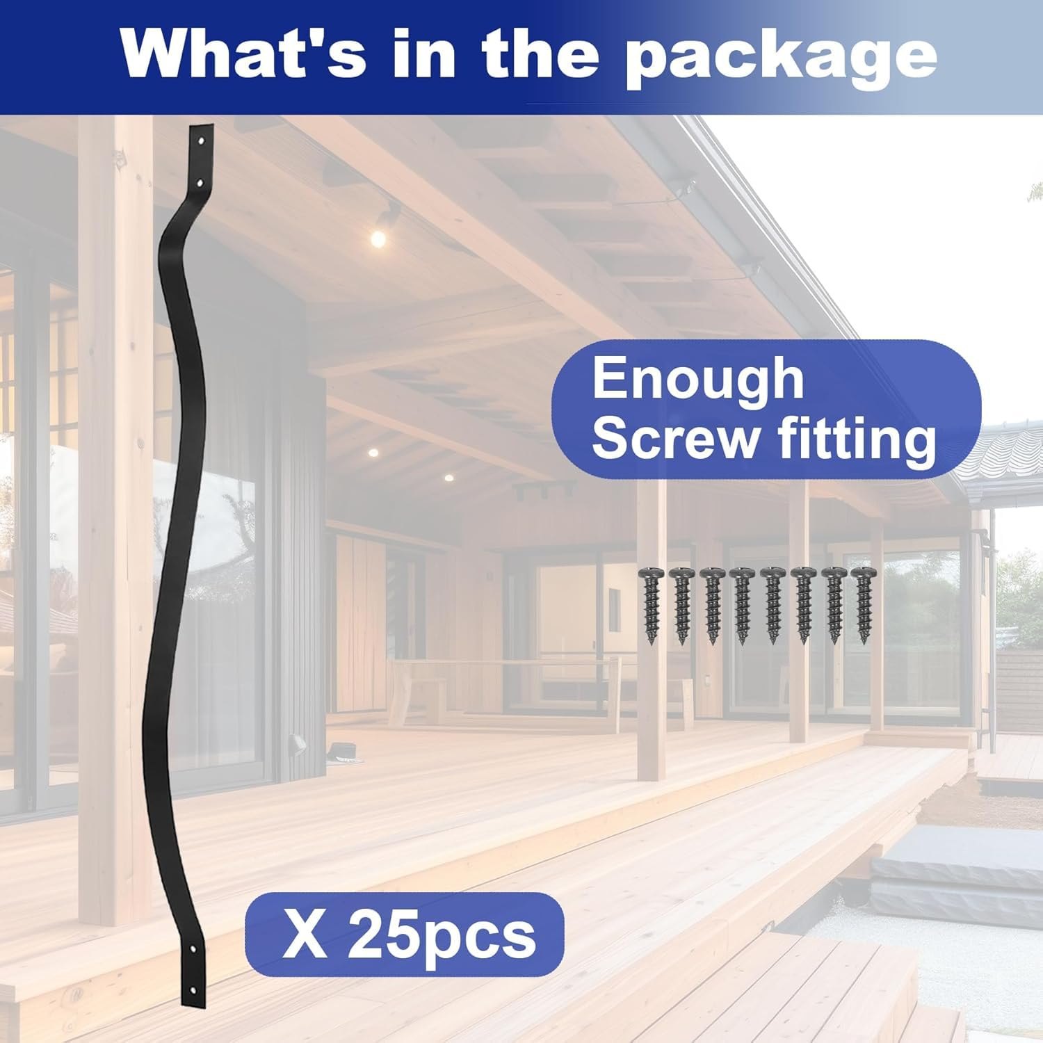 15-Pack 32.25 Inch Metal Deck Spindles, Staircase Balusters with Screws, Wavy Iron Railing for Outdoor Stair Porch 32.25\" — photo 6