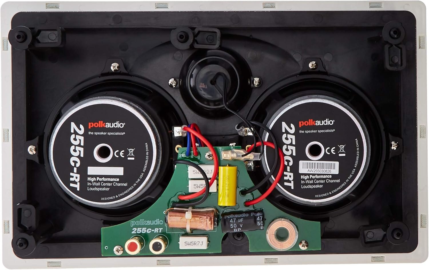 Polk Audio 255c-RT in Wall Speakers (2) 5.25" Drivers - The Vanishing Series | Easily Fits into the Wall | Power Port | Paintable Grille, Center Channel Speakers, Home Audio, Black/White Single — photo 2