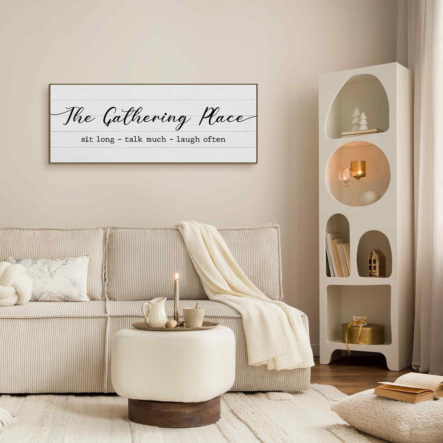 the Gathering Place Sign Large Wall Art Decor Framed for Dining Room Kitchen 15x40, Gather Canvas Wall Art Print for Bedroom Living Room, Rustic Farmhouse Signs Wall Artwork Picture — photo 3