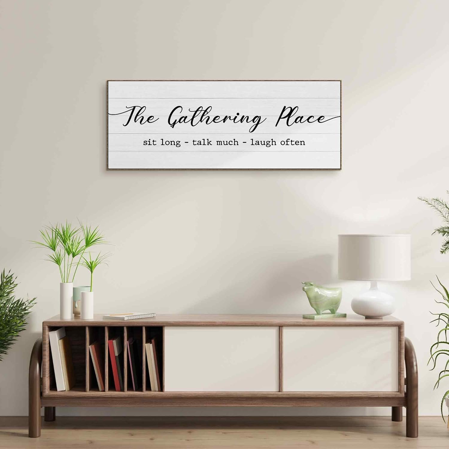 the Gathering Place Sign Large Wall Art Decor Framed for Dining Room Kitchen 15x40, Gather Canvas Wall Art Print for Bedroom Living Room, Rustic Farmhouse Signs Wall Artwork Picture — photo 4