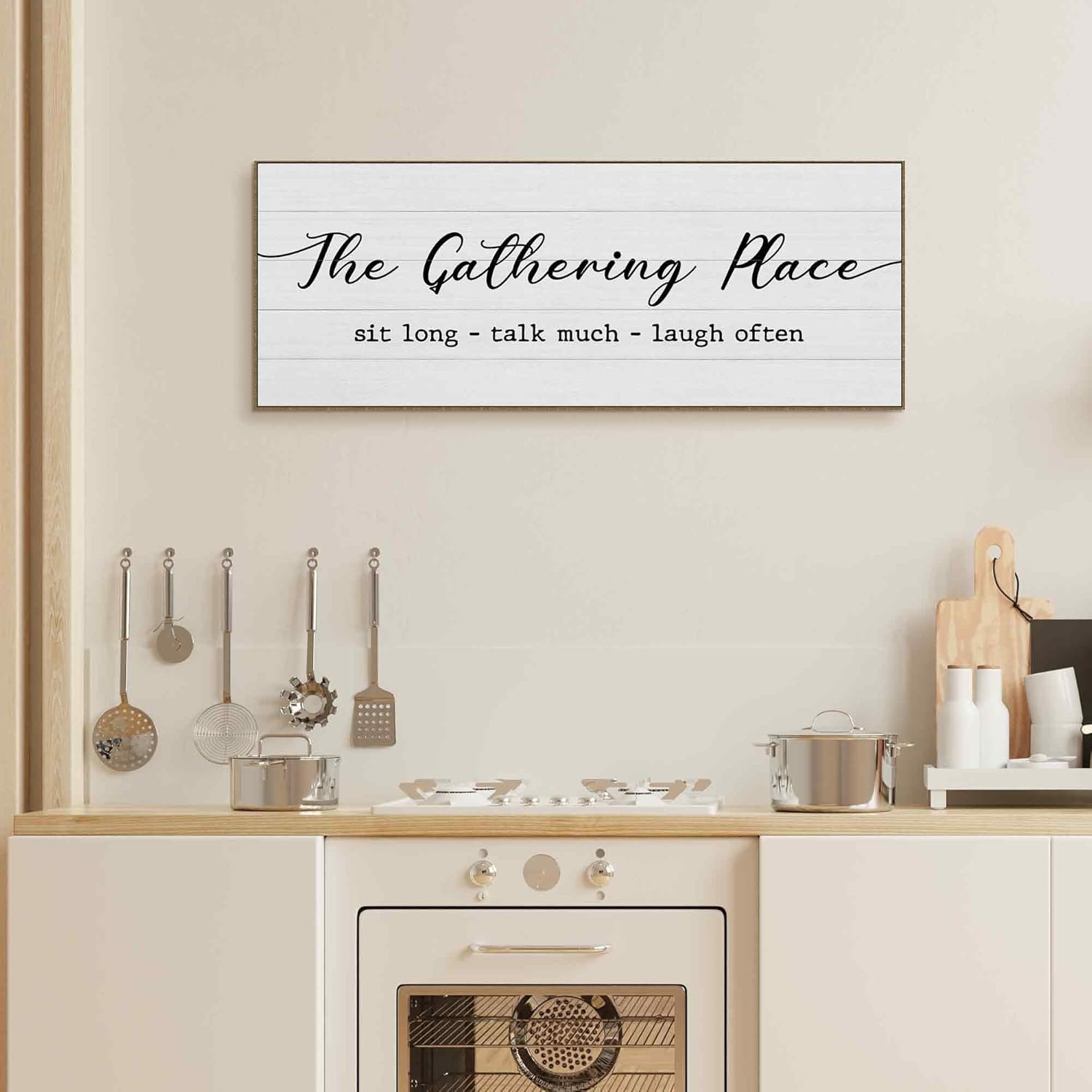 the Gathering Place Sign Large Wall Art Decor Framed for Dining Room Kitchen 15x40, Gather Canvas Wall Art Print for Bedroom Living Room, Rustic Farmhouse Signs Wall Artwork Picture — photo 5