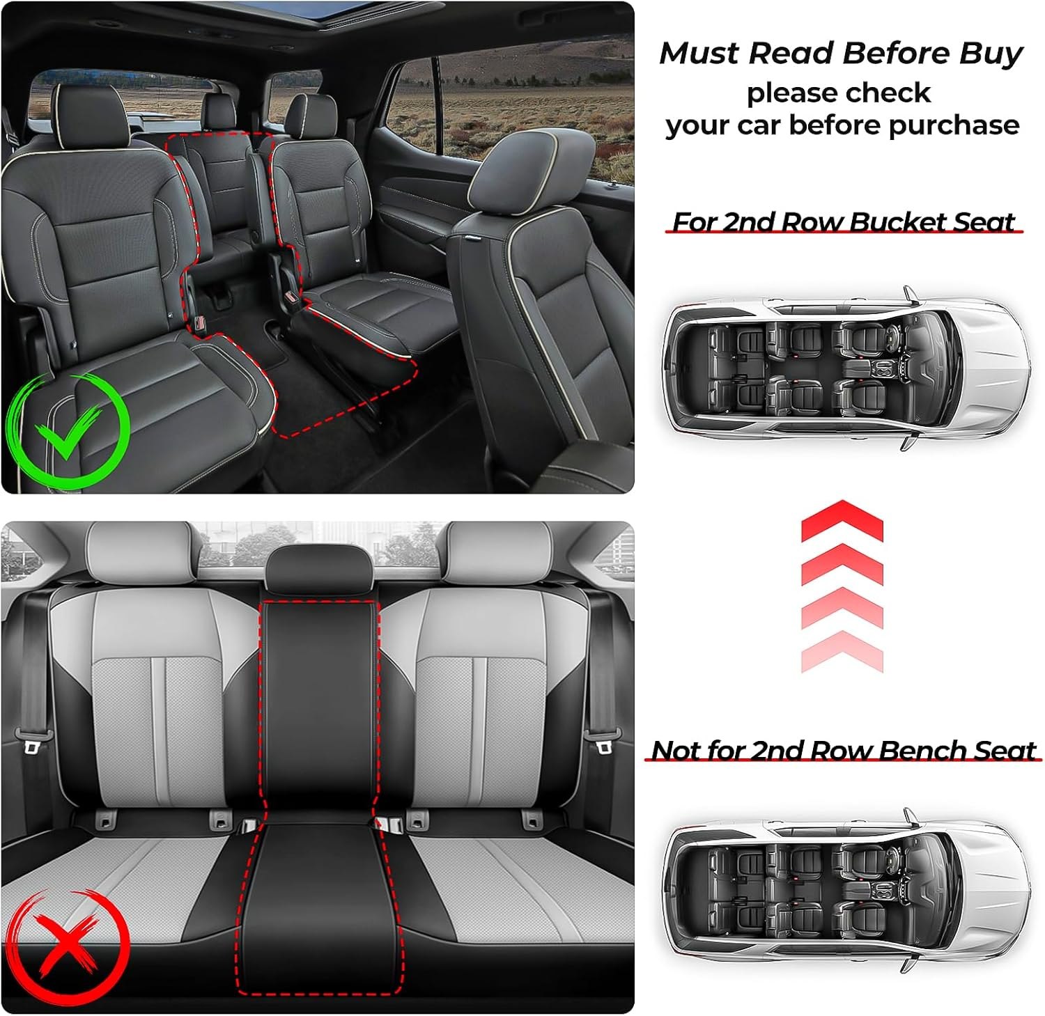 AUXKO All Weather Floor Mats & Cargo Mat for 2025-2021 Chevrolet Tahoe & GMC Yukon(Not XL) & Cadillac Escalade 7 Seat 2 Row Bucket Seat Accessories Odorless Anti-Slip Liner Black tahoe&yukon 7p|2021-2025|floor+cargo mats — photo 6