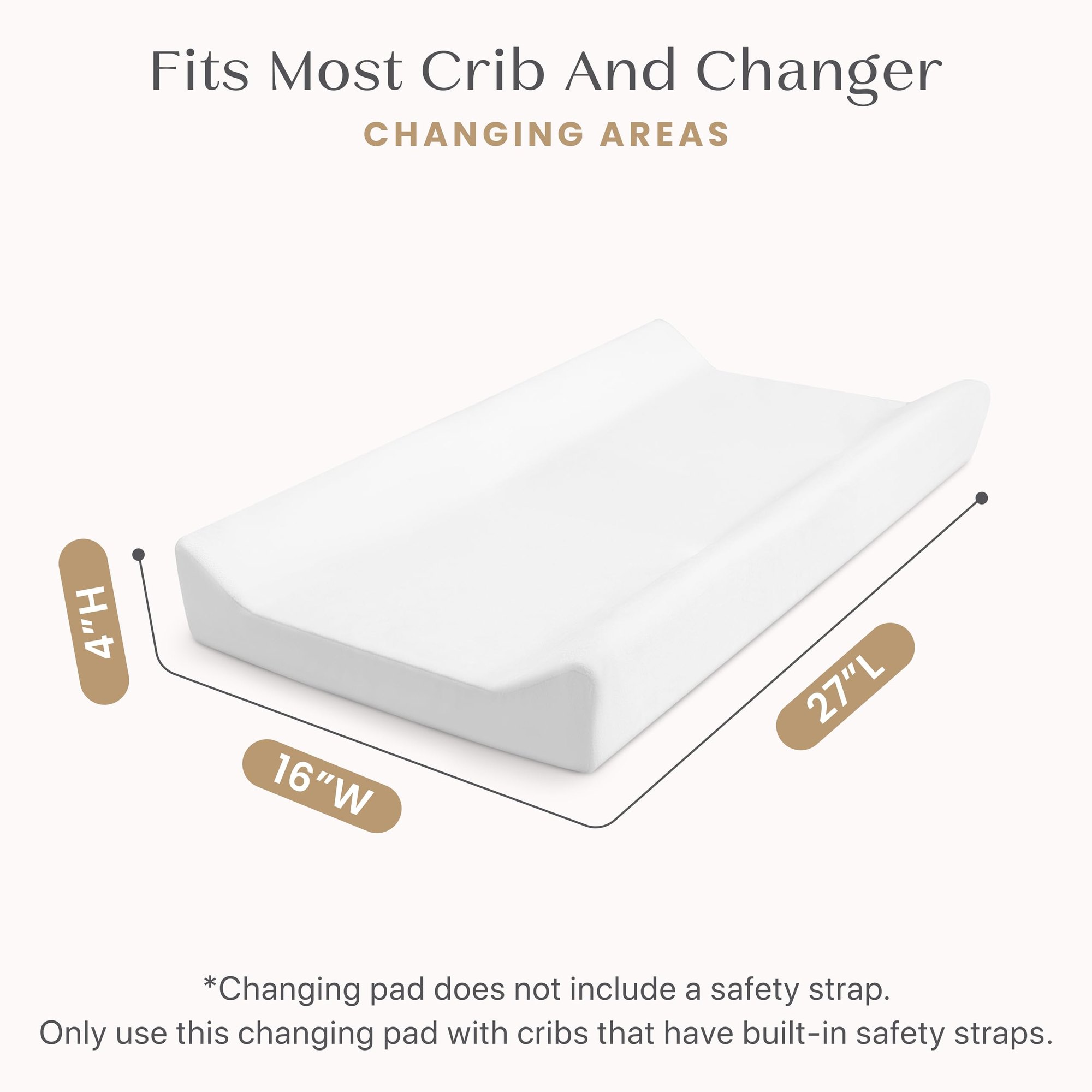 Delta Children Crib and Changer Changing Pad and Plush Cover - Works with Crib and Changers - Machine Washable Cover. Waterproof, White — photo 4