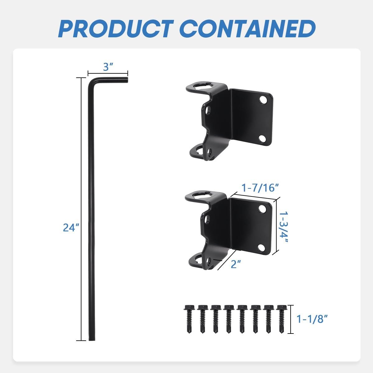 HANSHAN Cane Bolt Heavy Duty Gate Drop Rod 24 inch Steel with Black Finish -1 Pack — photo 2