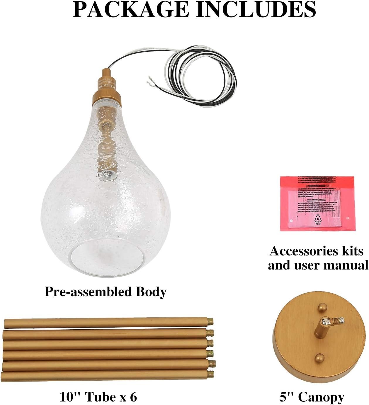 KSANA Gold Glass Pendant Lighting for Kitchen Island, Bedroom, Dining Room, Entryway, Sink, Breakfast Nook Item Location: NSH-14-30-01 — photo 4