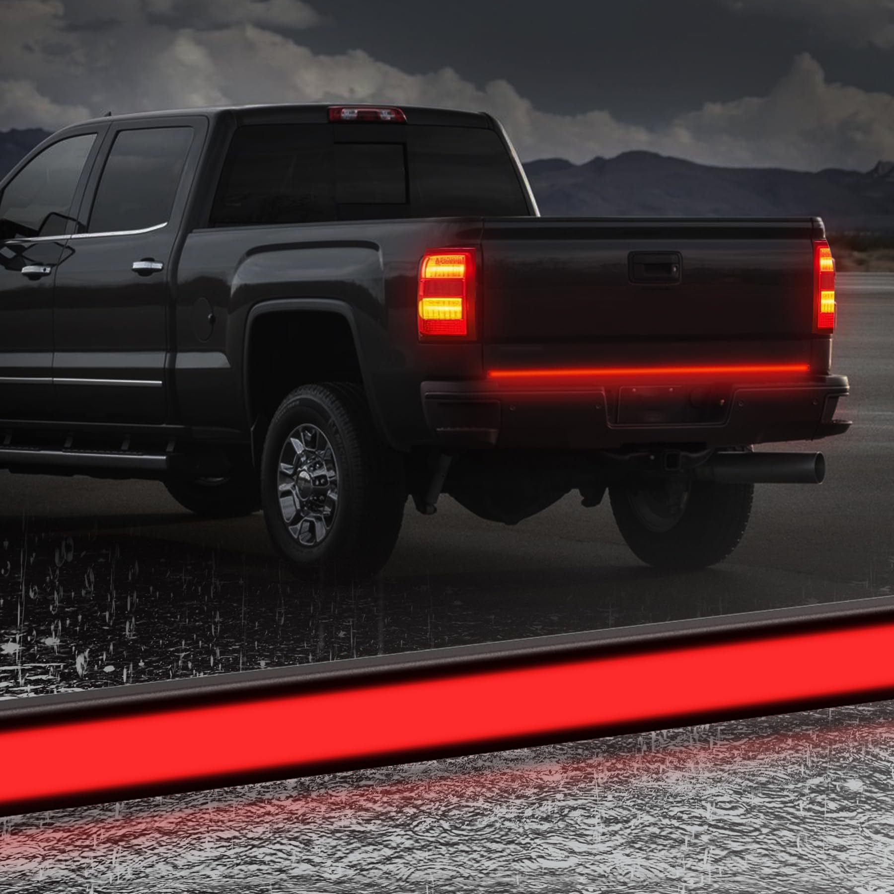 60 Inch Tailgate Light Bar, Aluminum Frame LED Tailgate Light Strip for Truck, Pickup,Trailer with Red Running Brake & Red Squential Turn Signal