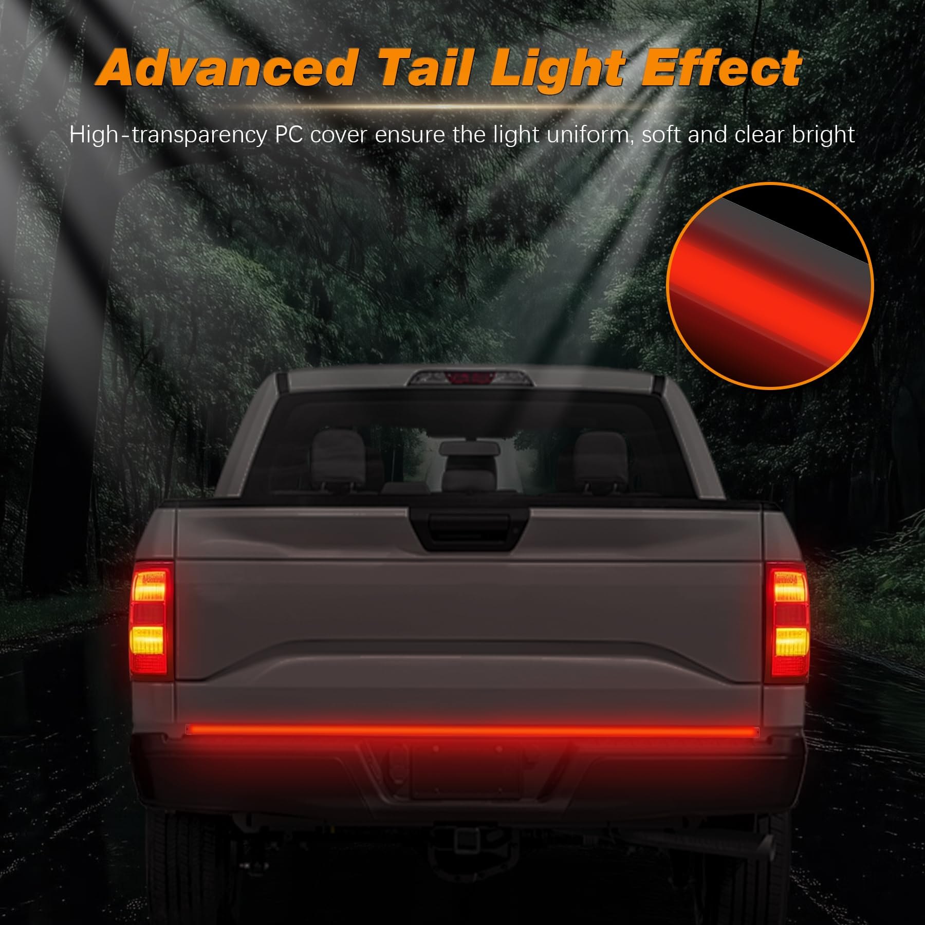 60 Inch Tailgate Light Bar, Aluminum Frame LED Tailgate Light Strip for Truck, Pickup,Trailer with Red Running Brake & Red Squential Turn Signal — photo 2