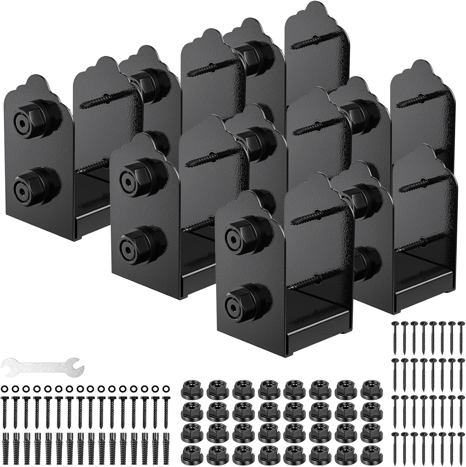 Post Base Stainless Steel Post Anchor Bracket, Adjustable Post Base for Pavilion Deck Porch Handrail Railing Support Decorative Anchor Plate (1, 4x4 8PCS)