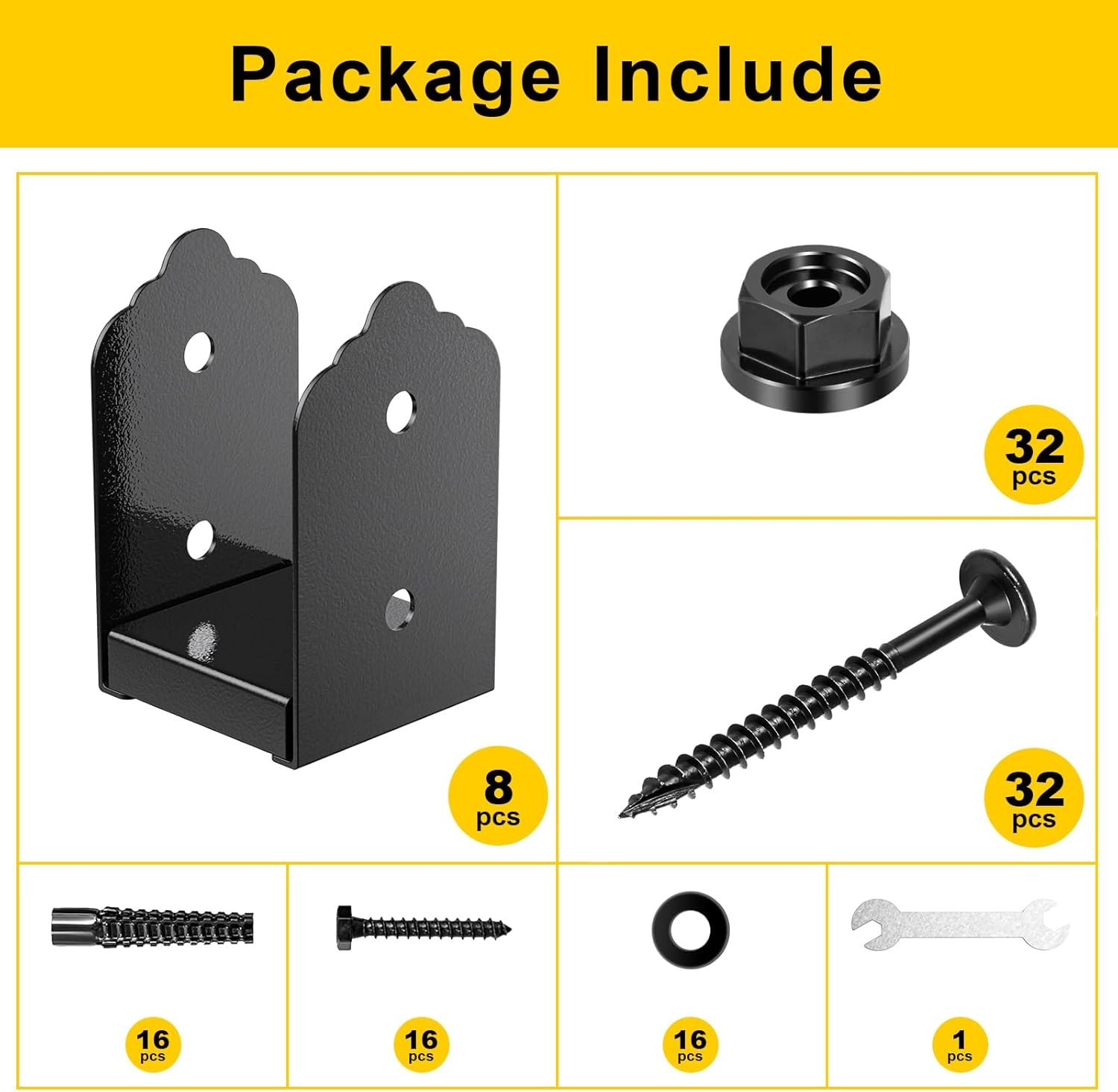 Post Base Stainless Steel Post Anchor Bracket, Adjustable Post Base for Pavilion Deck Porch Handrail Railing Support Decorative Anchor Plate (1, 4x4 8PCS) — photo 6