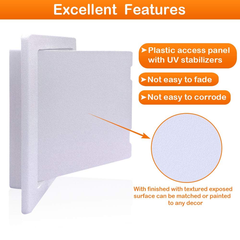 Plastic Access Panel for Drywall Ceiling 18 x 18 Inch Reinforced Plumbing Wall Access Doors Removable Hinged — photo 3