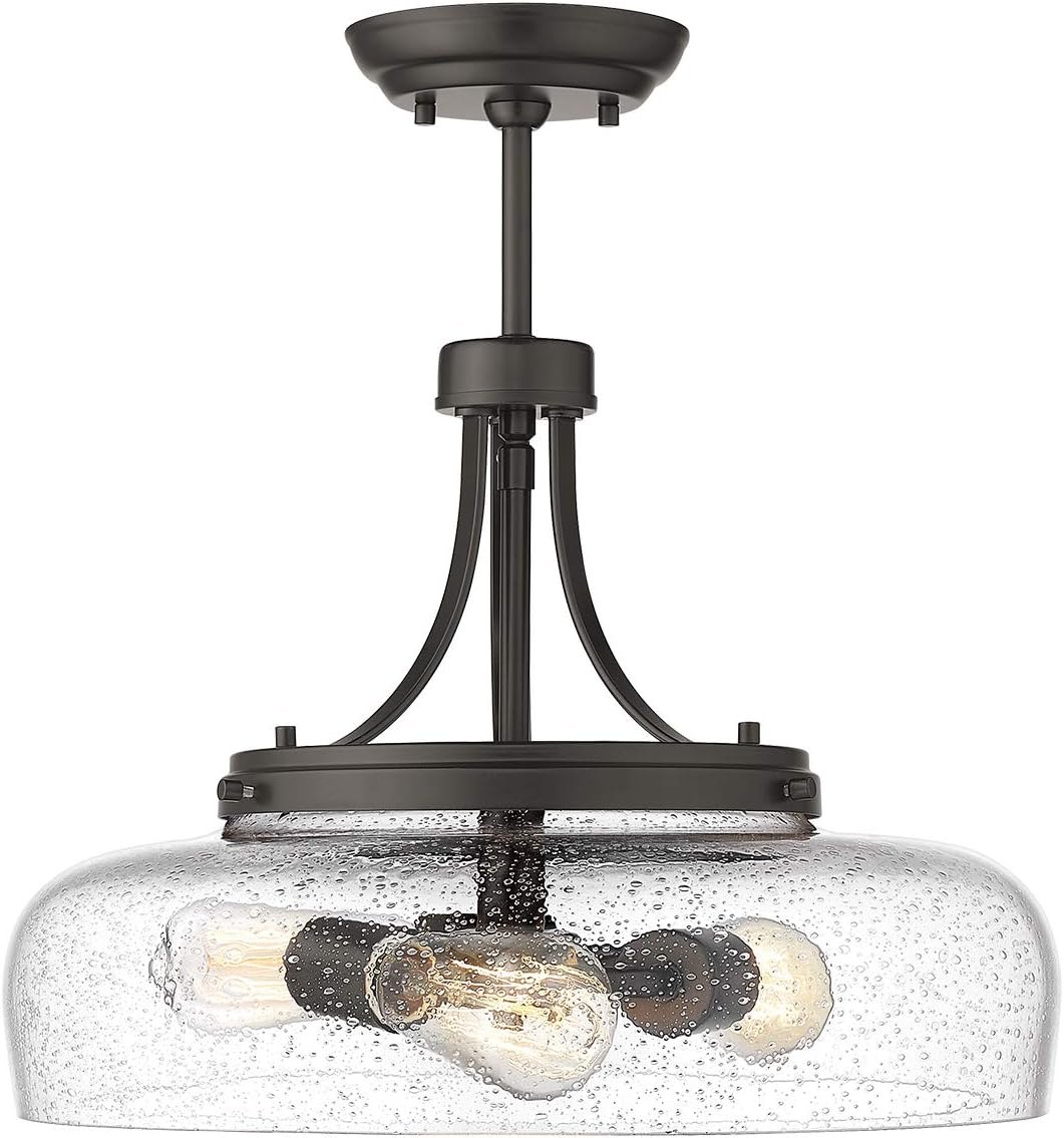 EAPUDUN Farmhouse Semi Flush Mount Ceiling Light Fixture