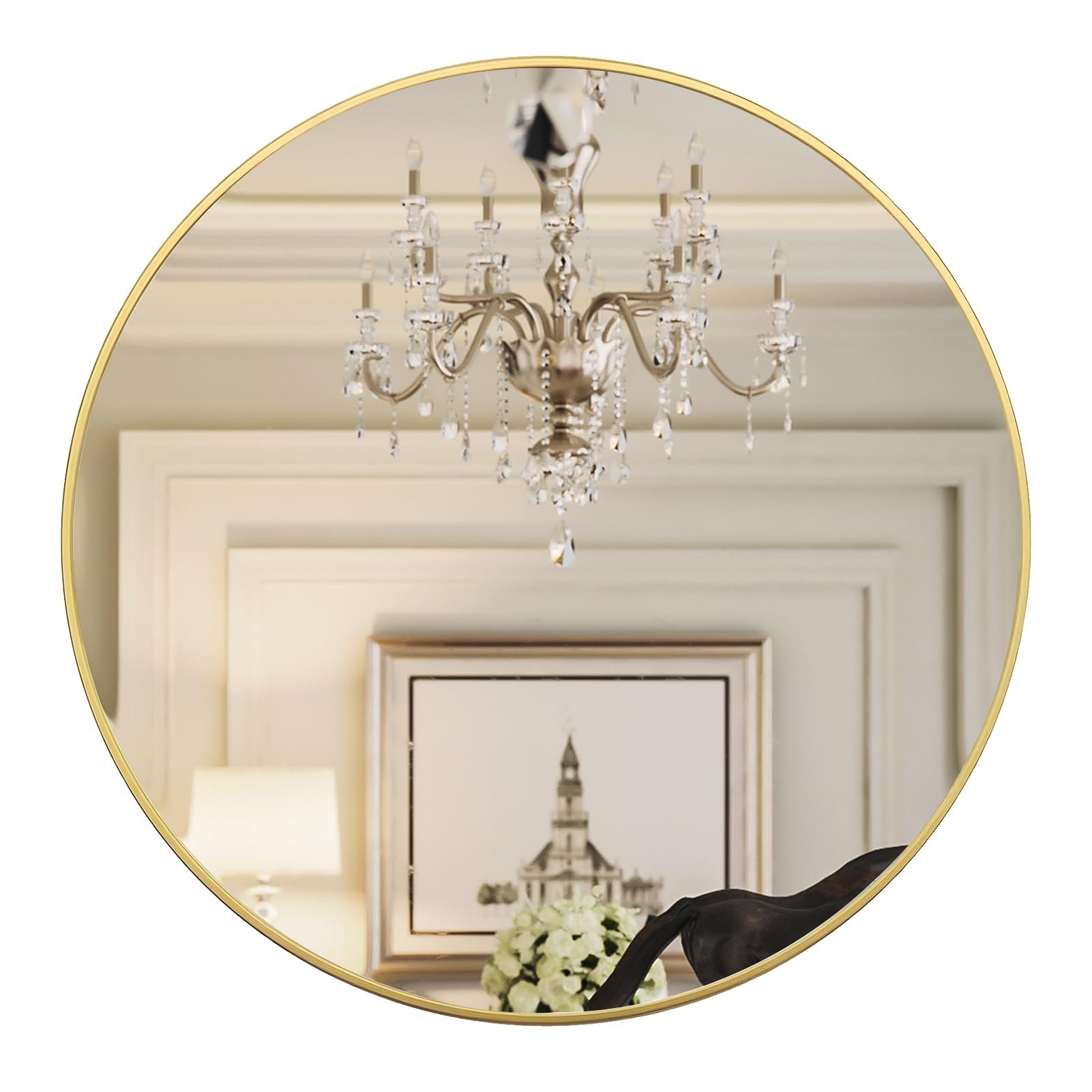 Round Mirror, Gold Round Mirror, 24 inch Round Bathroom