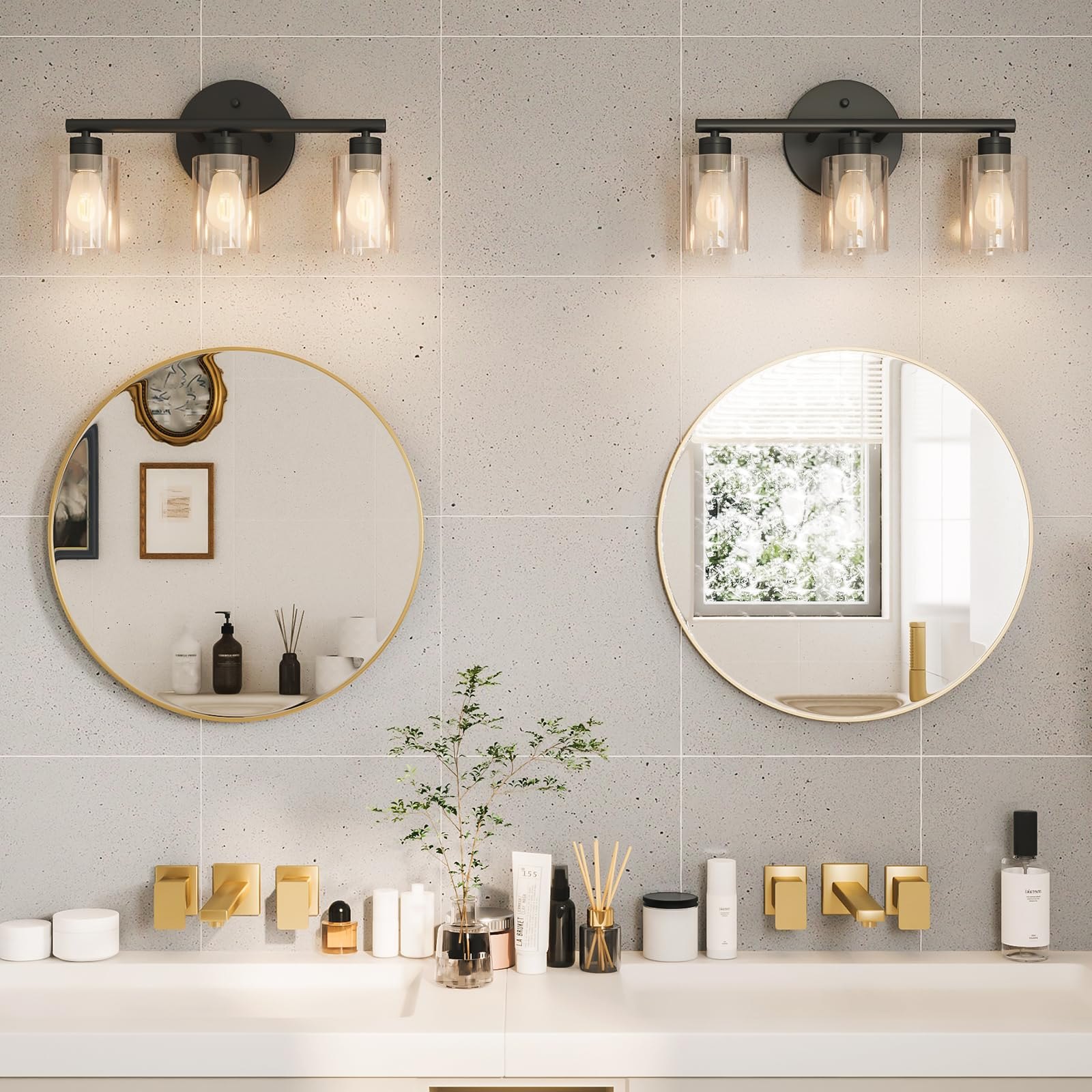 Round Mirror, Gold Round Mirror, 24 inch Round Bathroom — photo 7