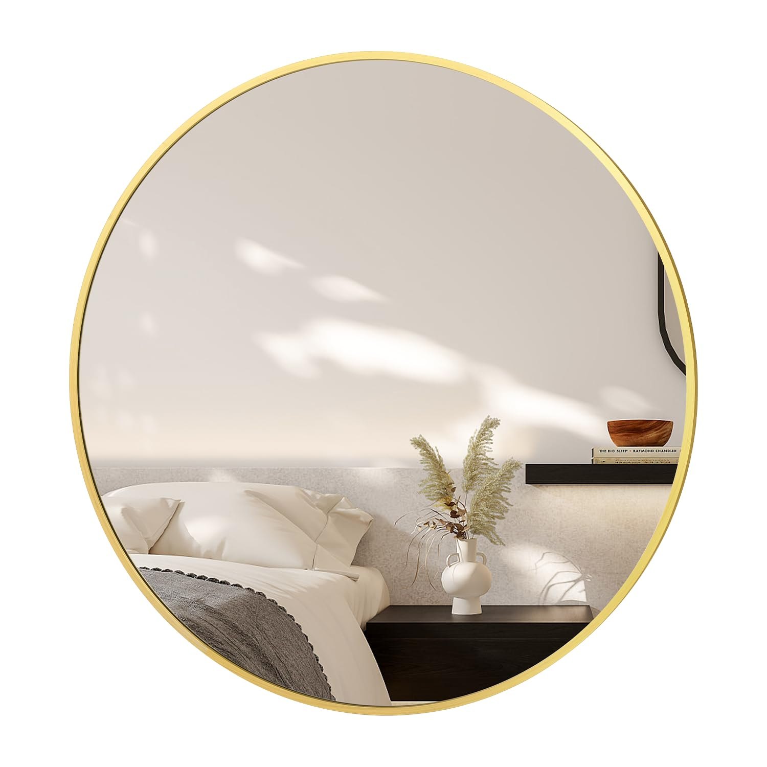 Round Mirror, Gold Round Mirror 20 Inch Round Bathroom Mirror Round Wall