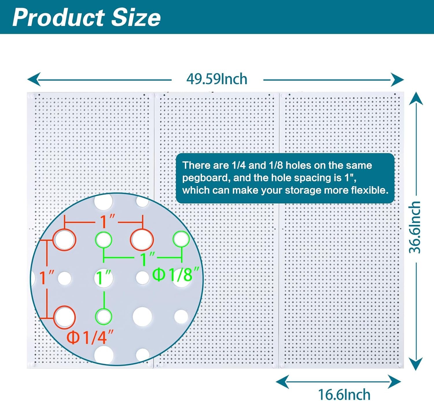 Pegboard Rack Garage Storage Steel Horizontal PegBoard Pack — photo 4