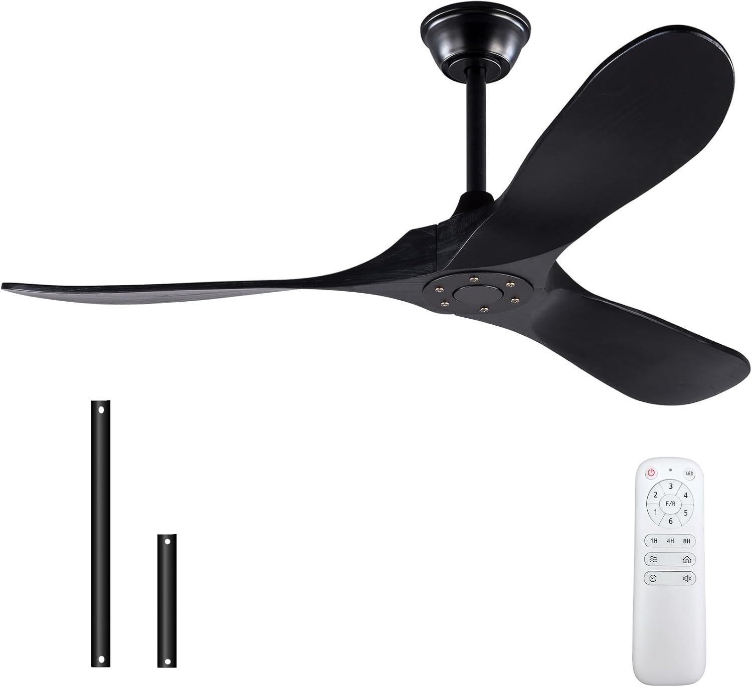 BOOMJOY Black 52 Inch Wood Ceiling Fan