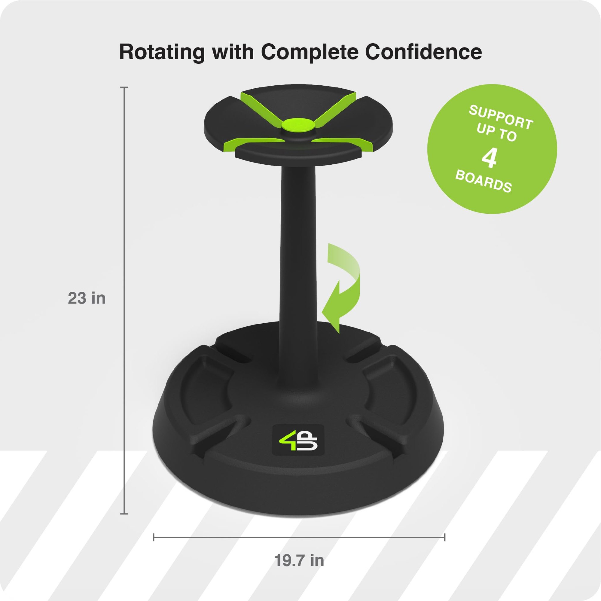 4-Up Skateboard Stand - Compact Floor Rack Holds 4 Deck Longboard, Skate Board Holder Rack, Protects Wall Mount - Skateboard Accessories, Lightweight & Portable - for Display & Storage Item Location: NSH-17-28-04 — photo 3