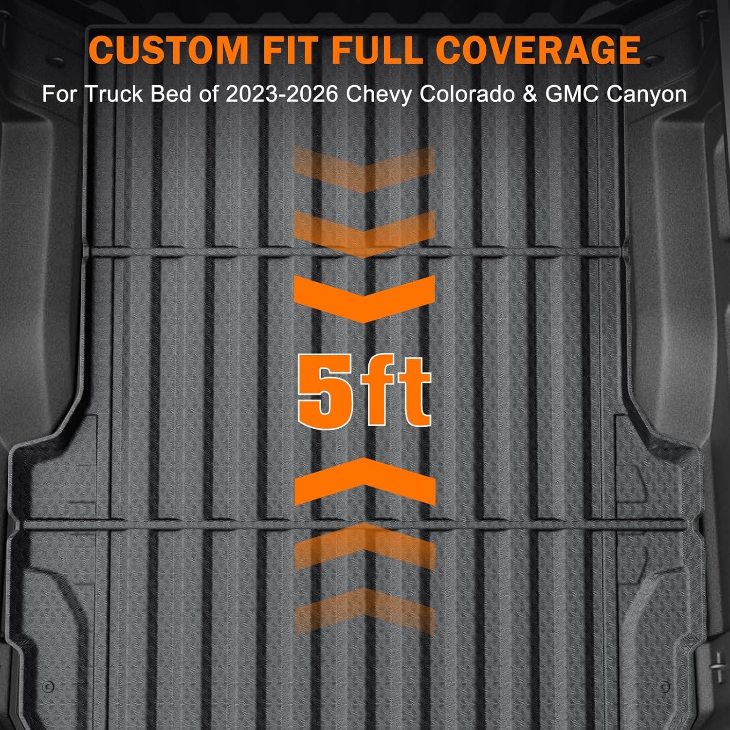 KUST Truck Bed Mat for 2023 2024 2025 2026 Chevy/Chevrolet Colorado/GMC Canyon, 5FT Bed Liner All Weather Protection TPE Rubber High Edge Heavy Duty — photo 6