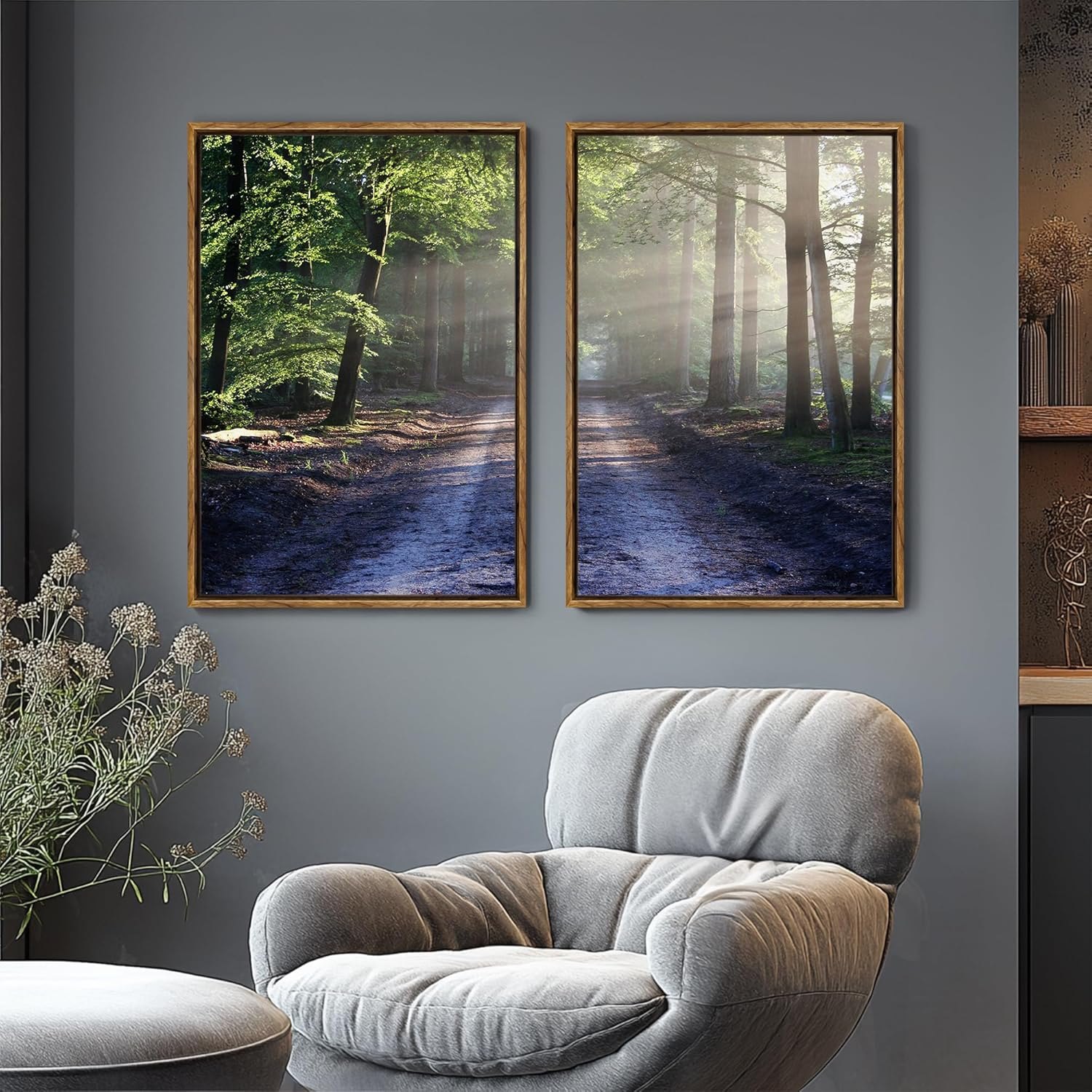 Palette Dreams Framed Green Forest Trail Canvas Print — photo 8